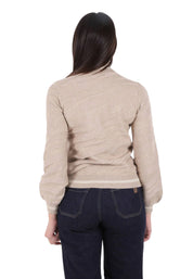 Maglia a collo alto Beige Yes-zee