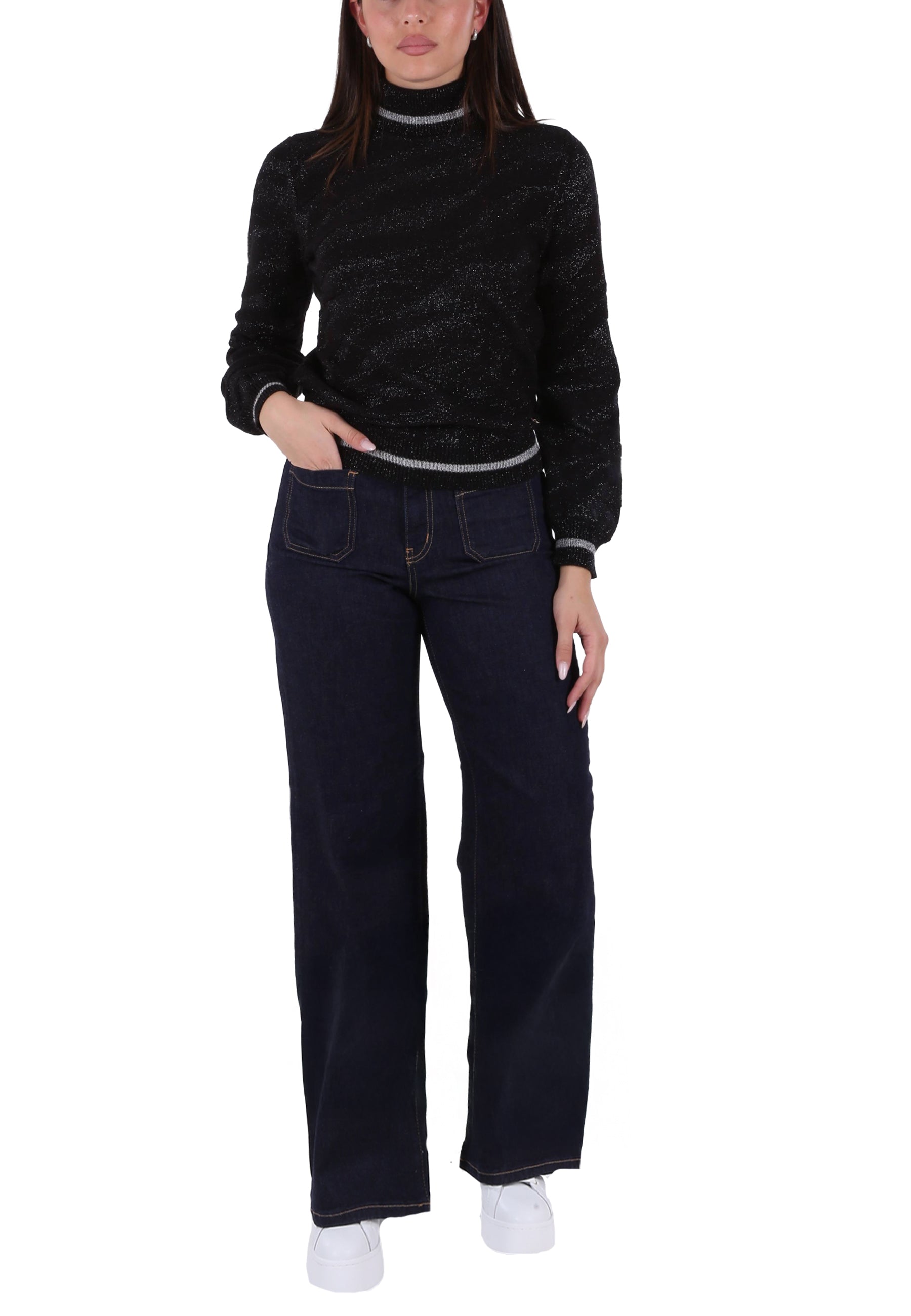 Maglia a collo alto Nero Yes-zee