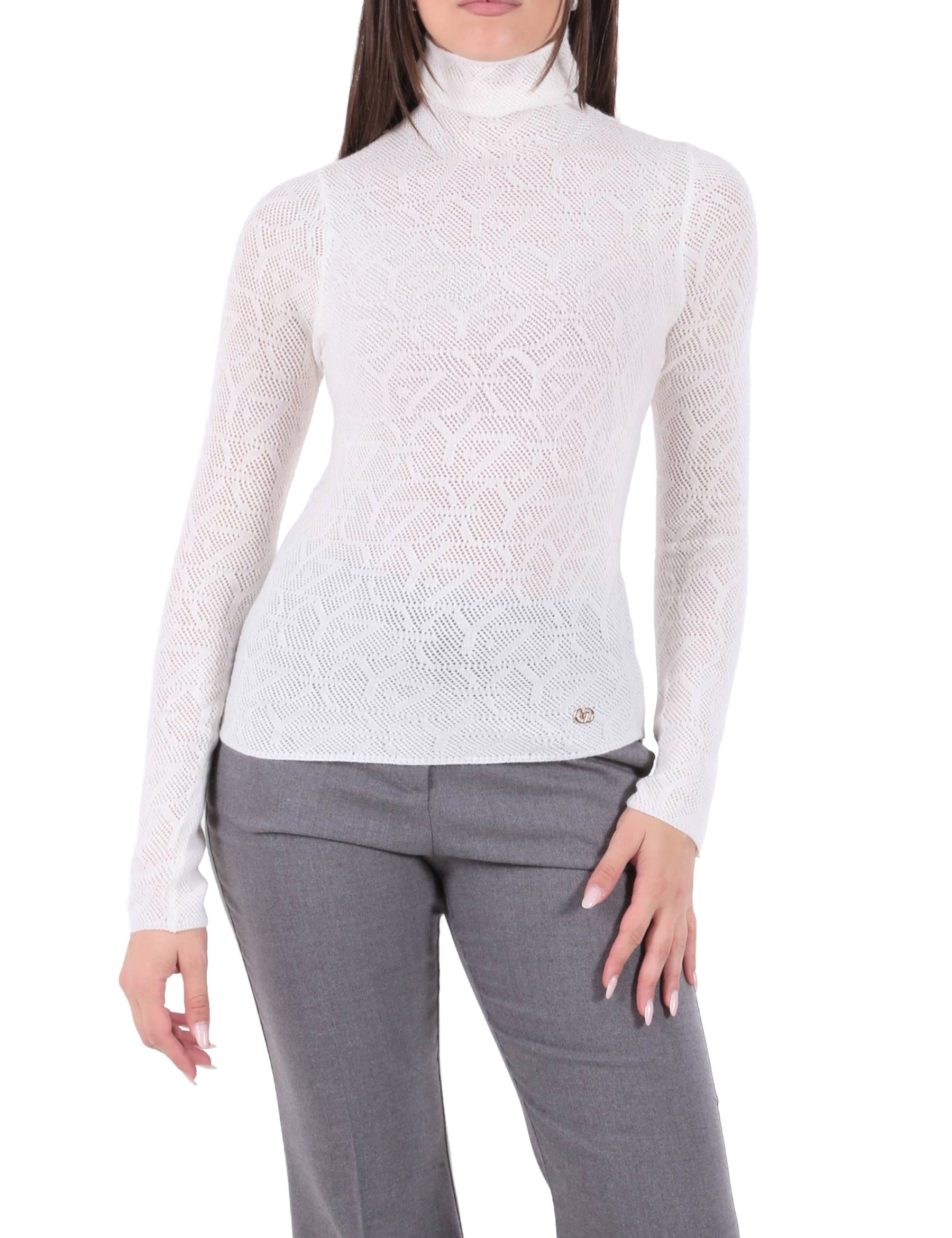 Maglia a collo alto Bianco Yes-zee