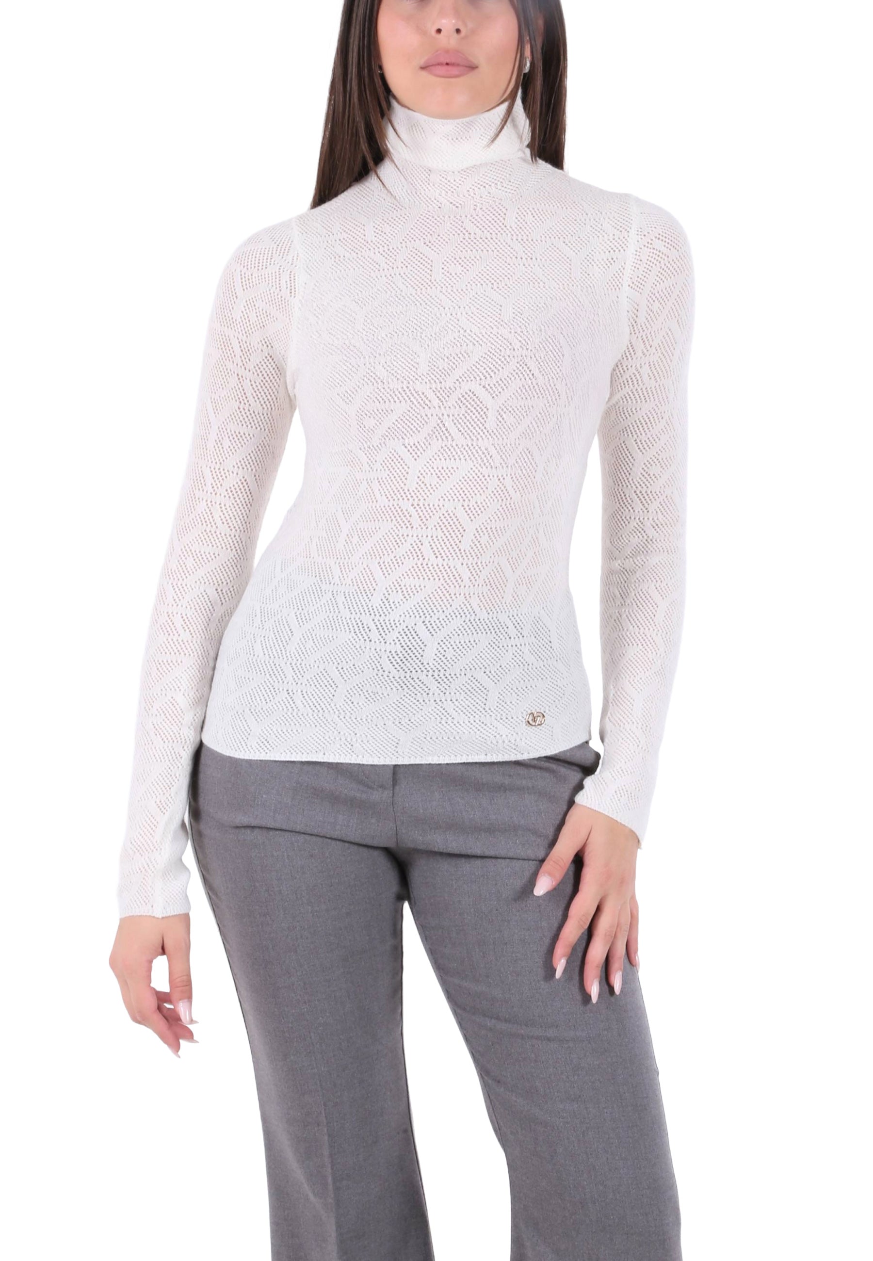 Maglia a collo alto Bianco Yes-zee