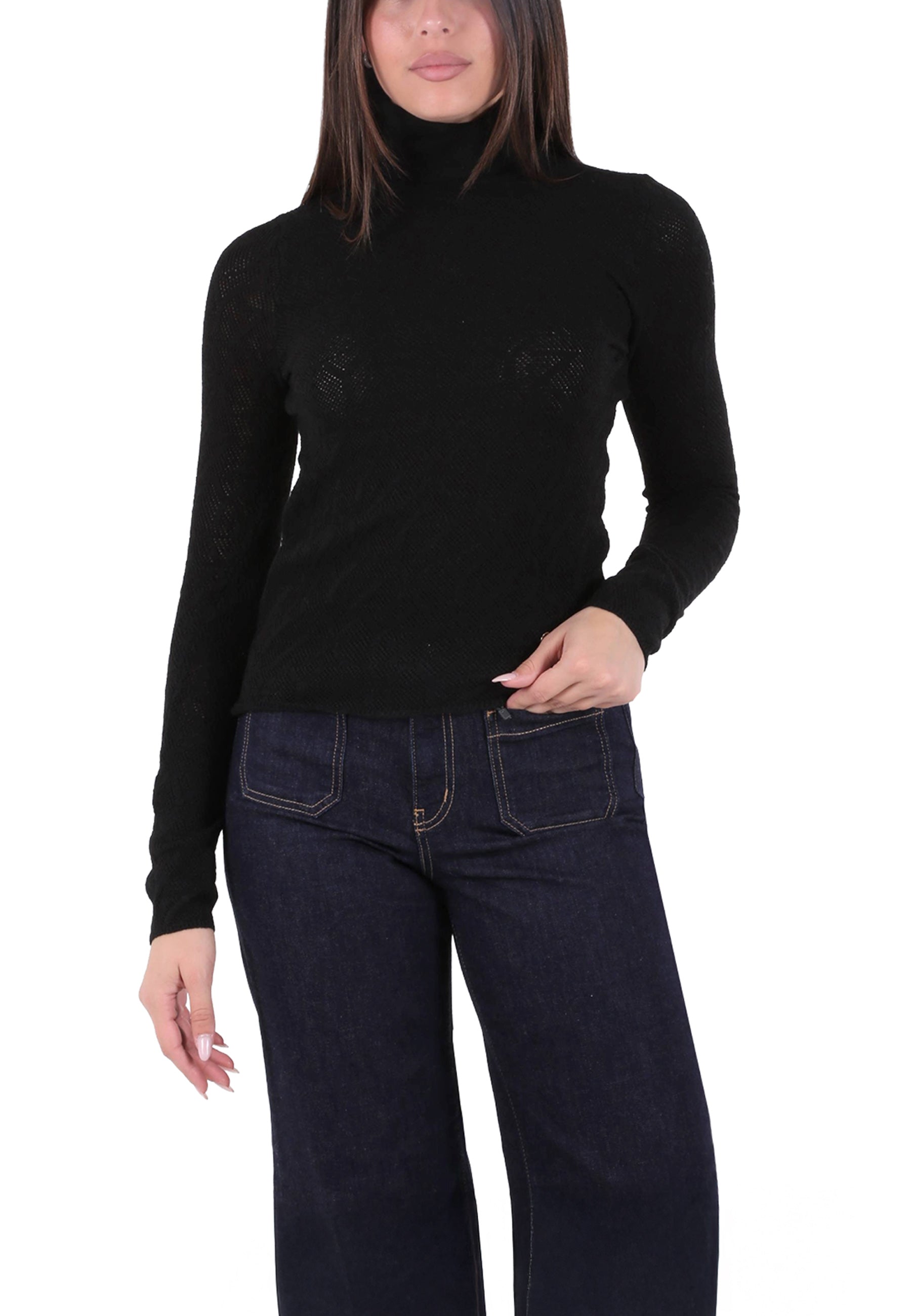 Maglia a collo alto Nero Yes-zee