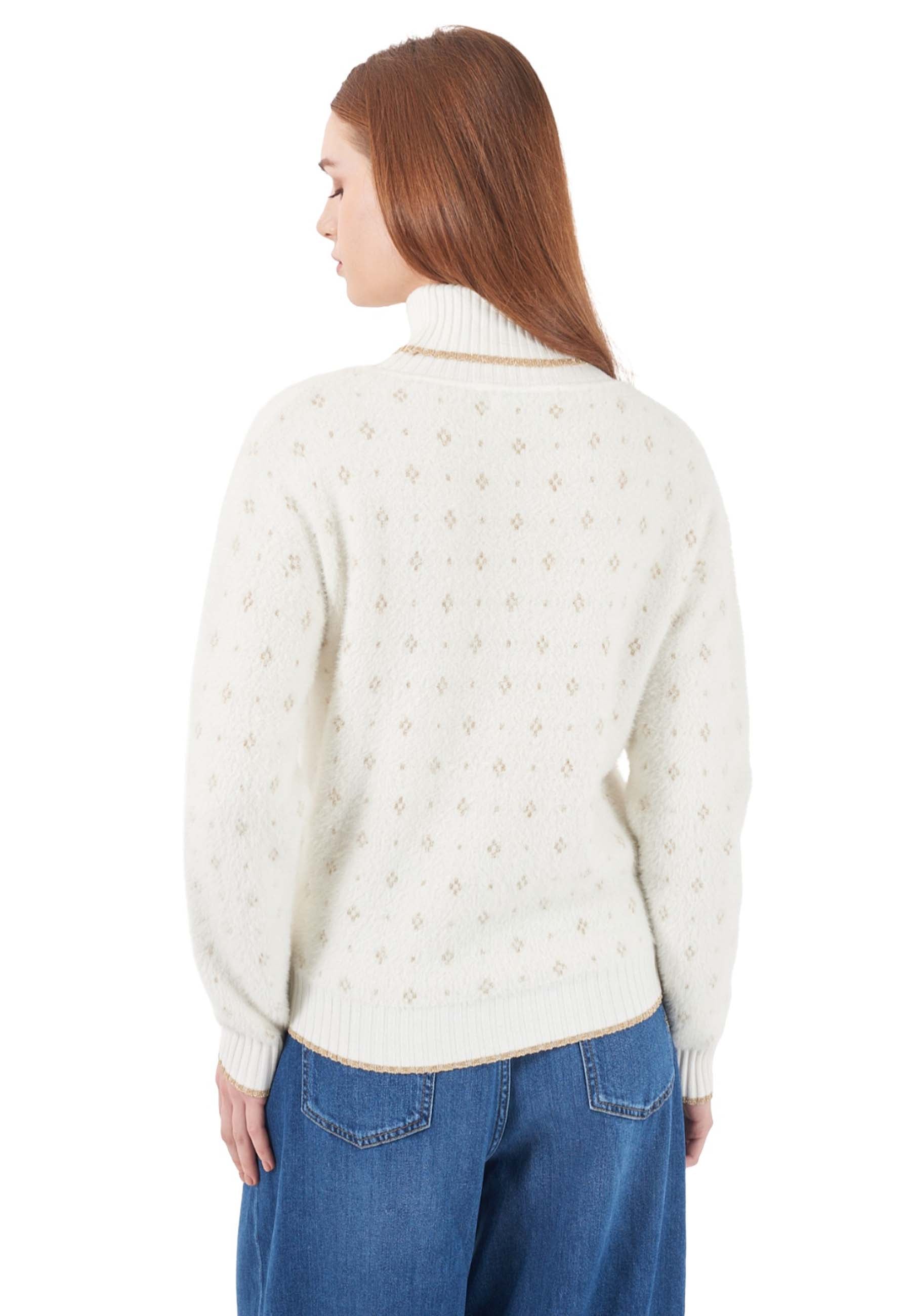 Maglia a collo alto Bianco Yes-zee