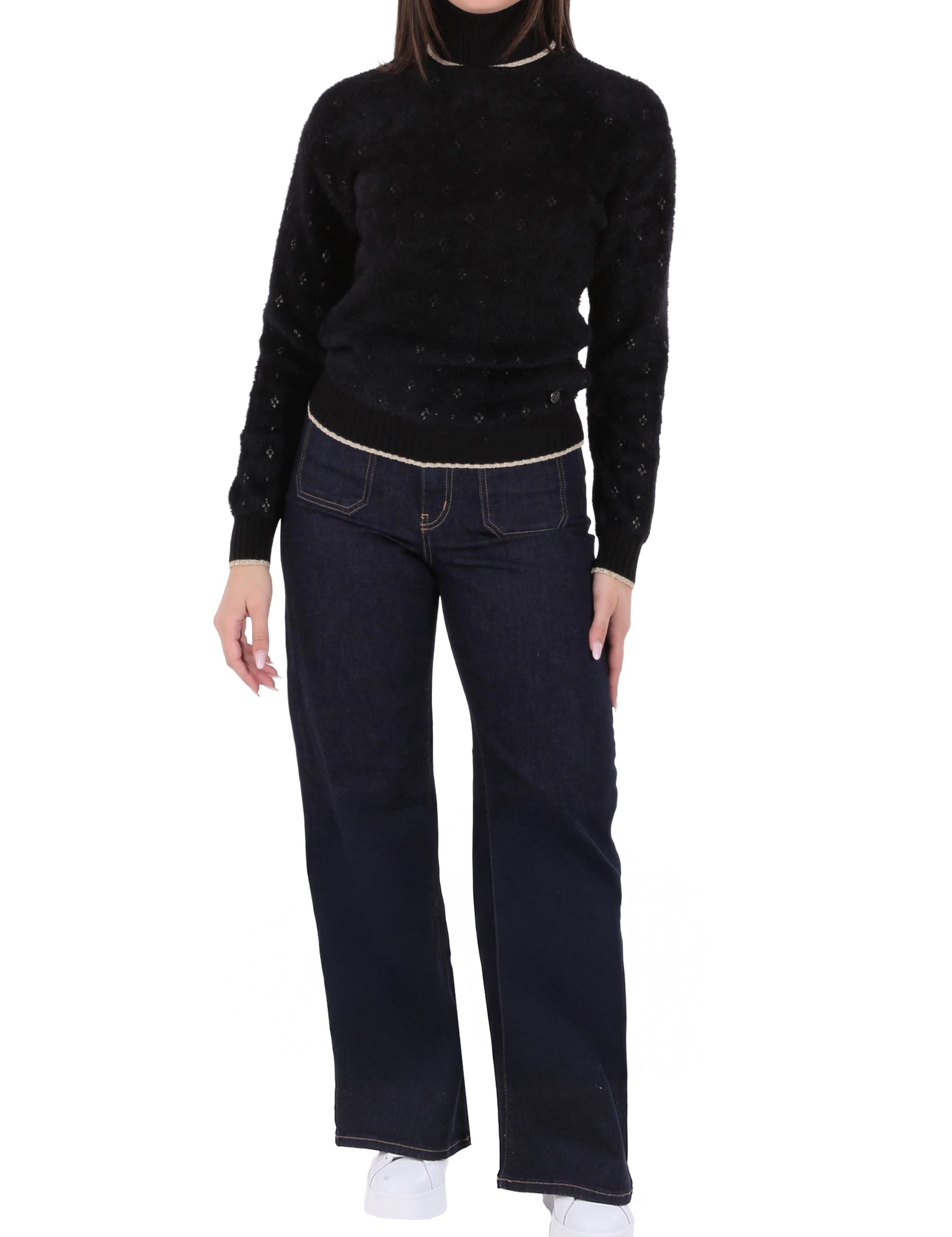 Maglia a collo alto Nero Yes-zee