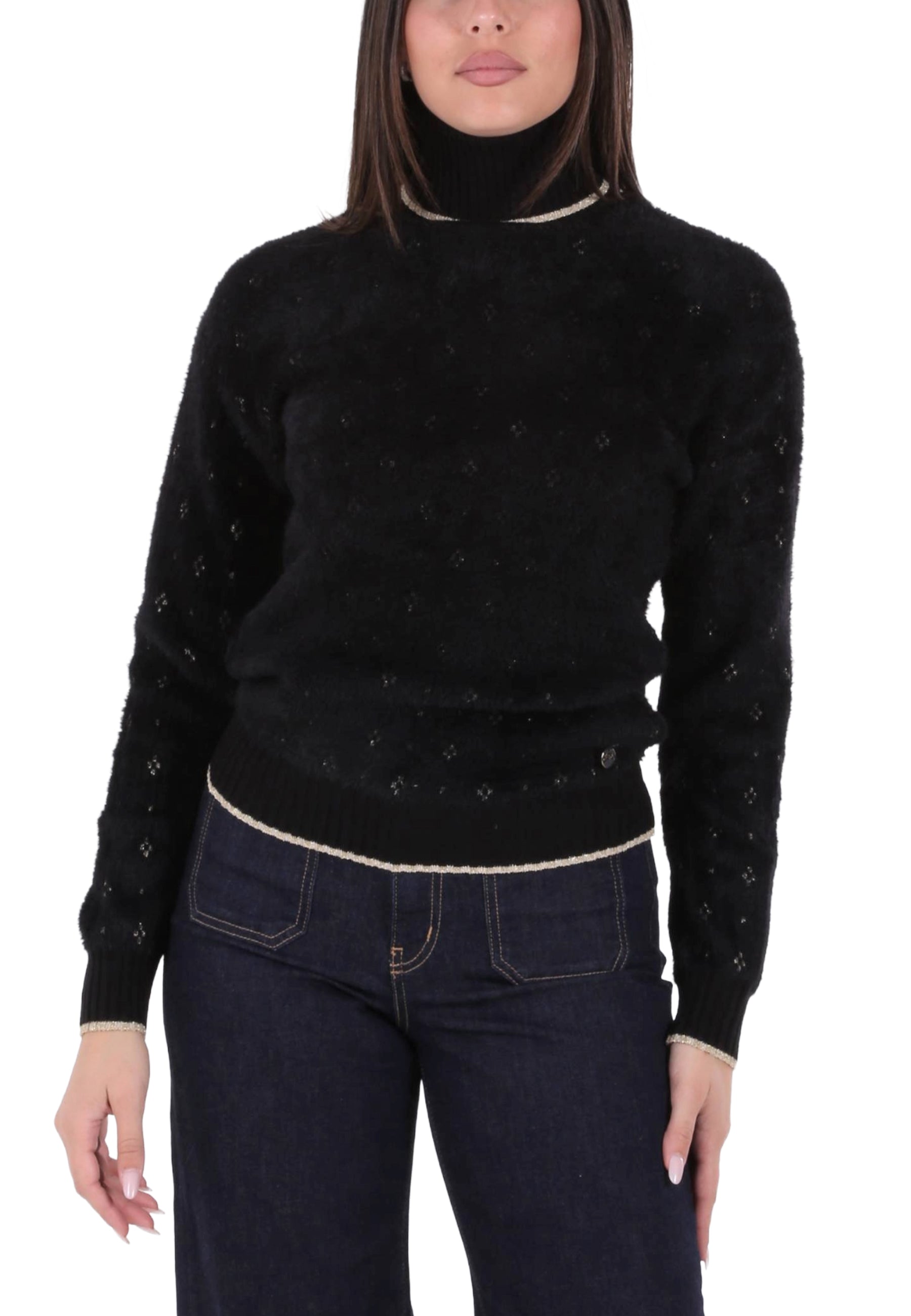 Maglia a collo alto Nero Yes-zee