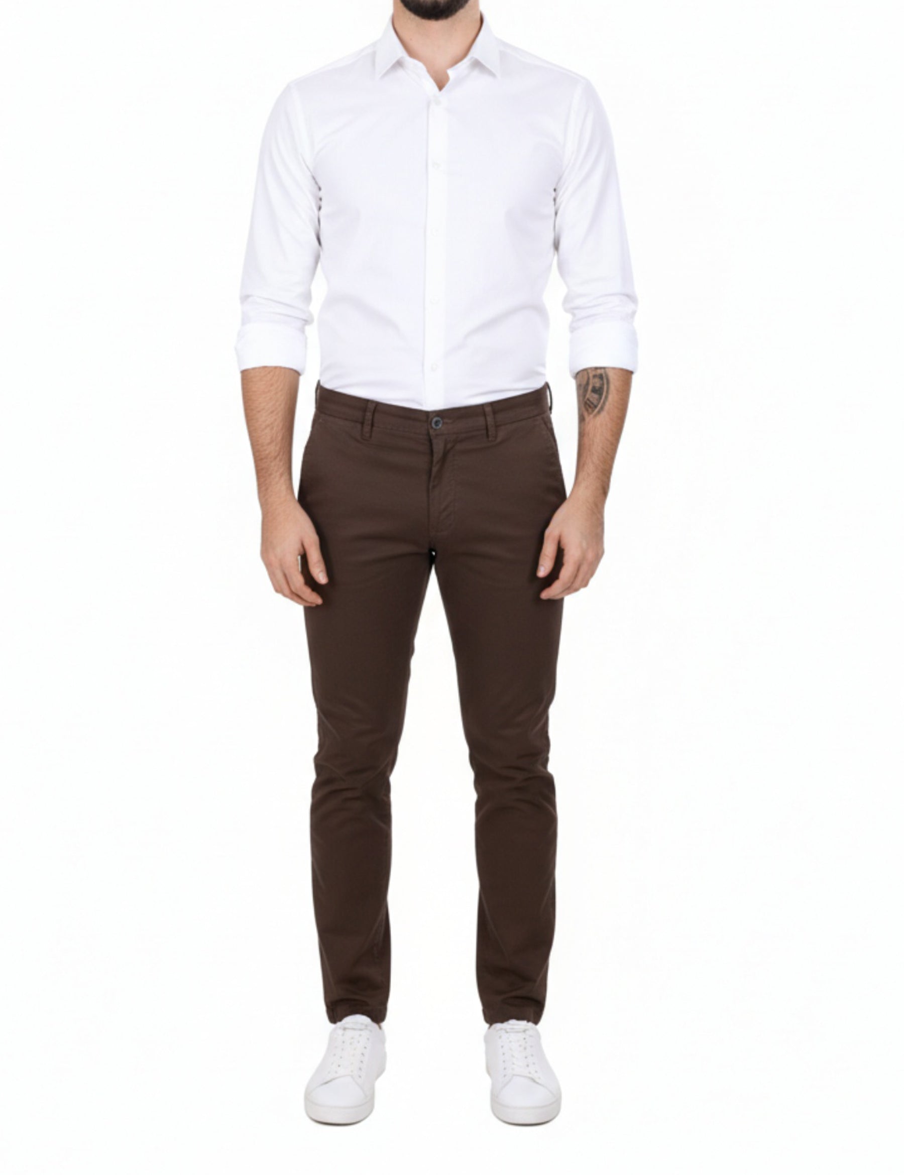 Pantaloni Marrone Scuro Borgoni Milano