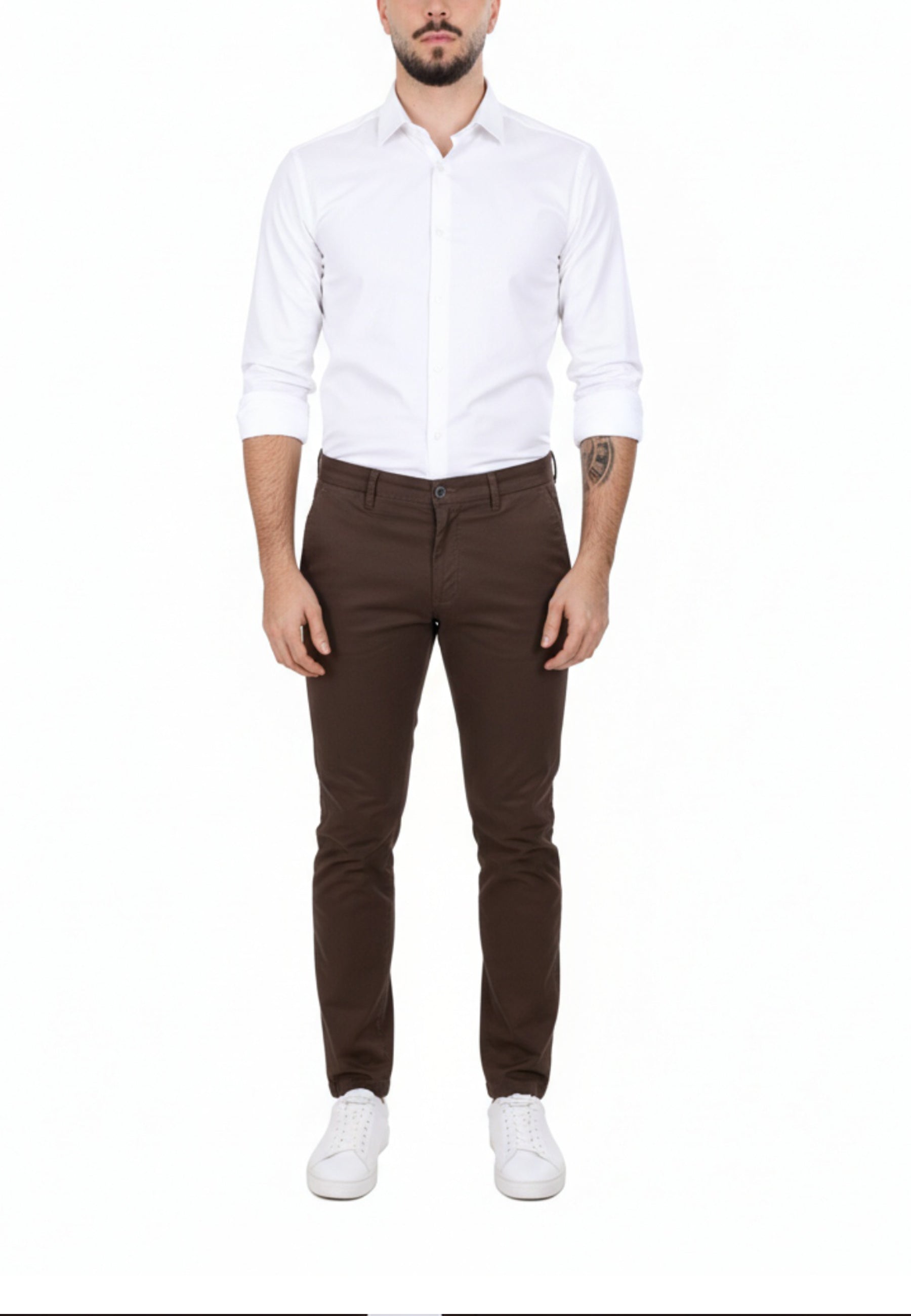 Pantaloni Marrone Scuro Borgoni Milano