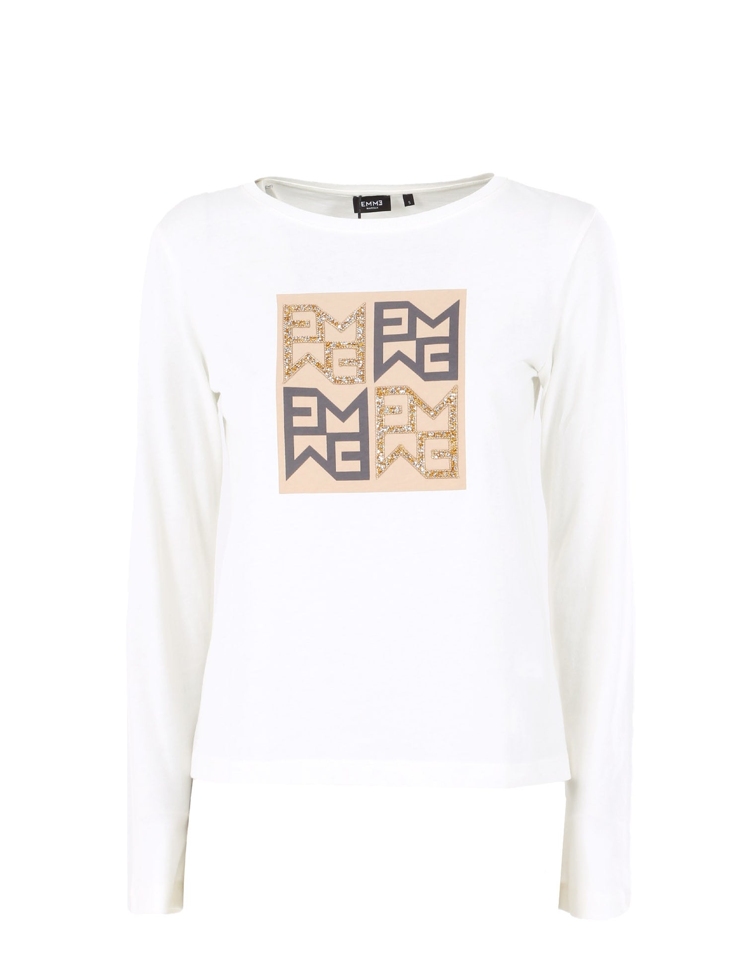 T-shirt Bianco Beige Emme Marella