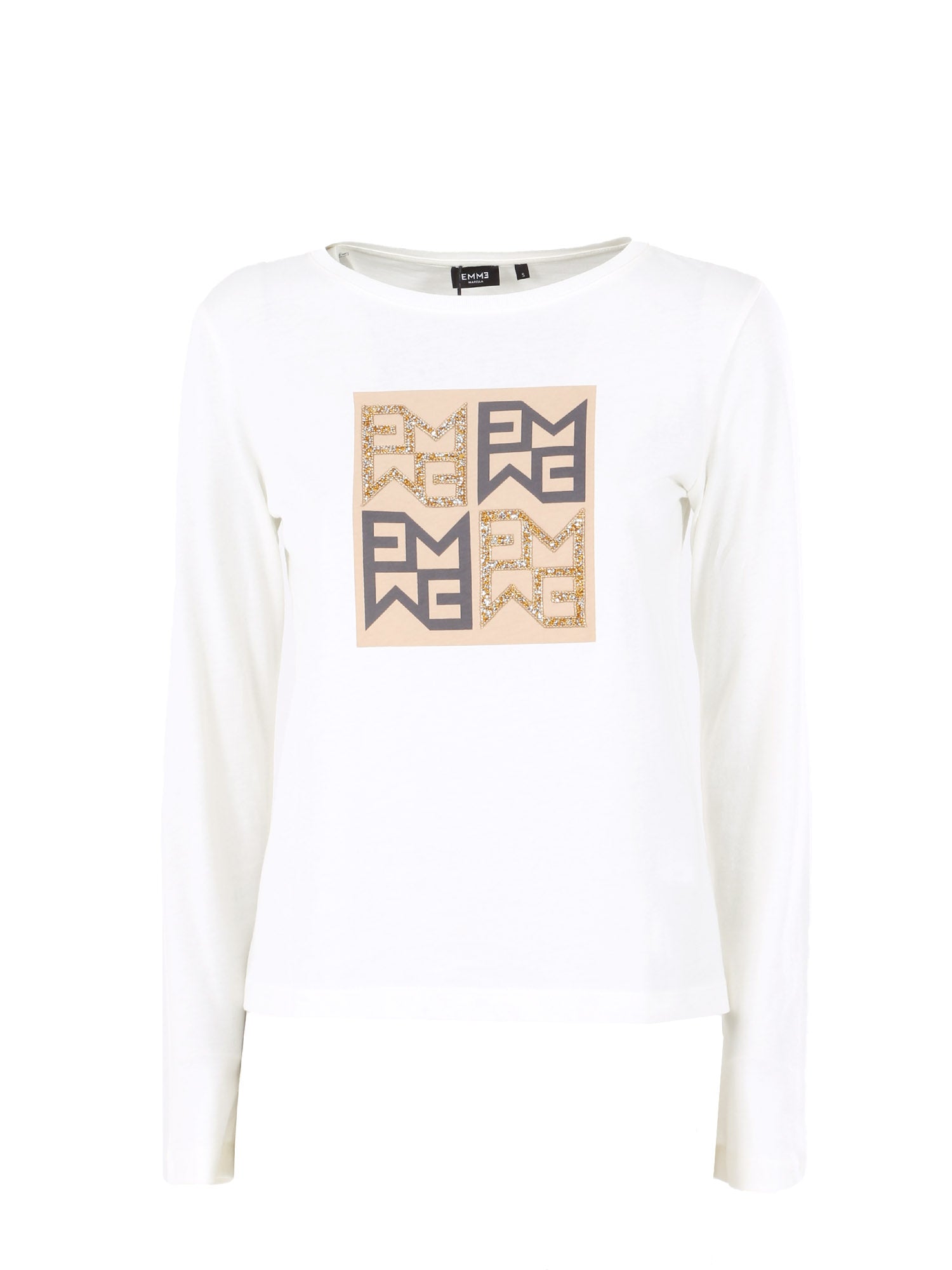 T-shirt Bianco Beige Emme Marella
