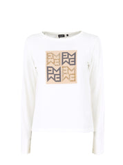 T-shirt Bianco Beige Emme Marella