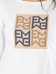 T-shirt Bianco Beige Emme Marella