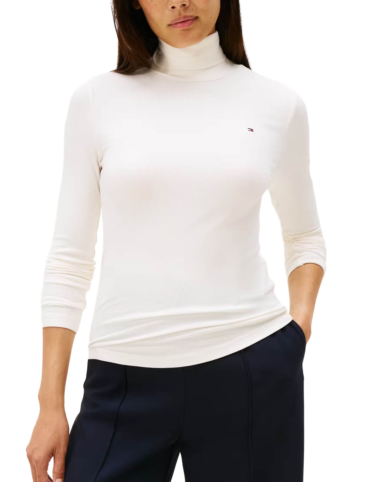 Maglia a collo alto Bianco Tommy Hilfiger