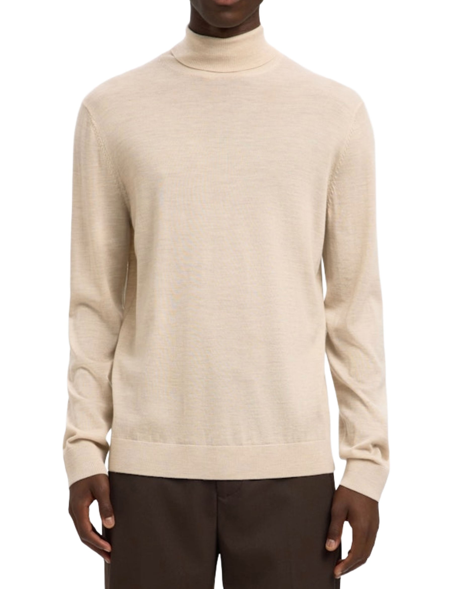 Maglia a collo alto Beige Selected Homme Black