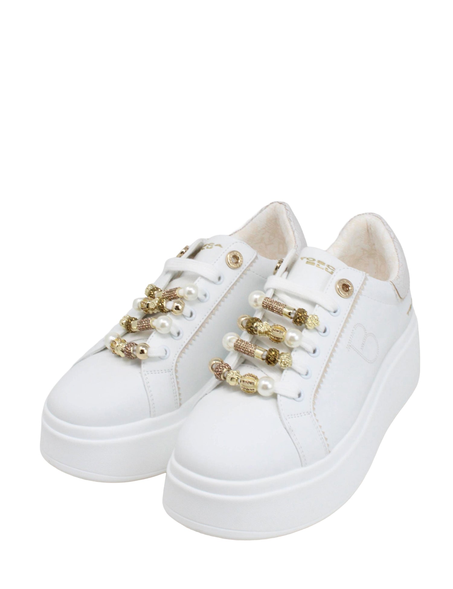 Sneakers Bianco Oro Tosca Blu