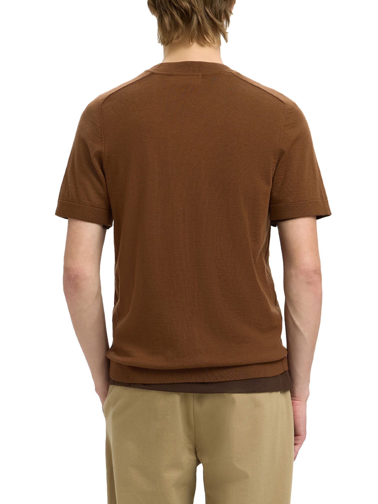 T-shirt Marrone Selected Homme Black