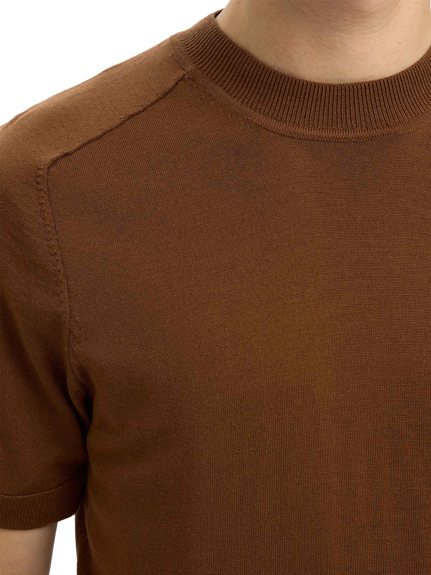 T-shirt Marrone Selected Homme Black