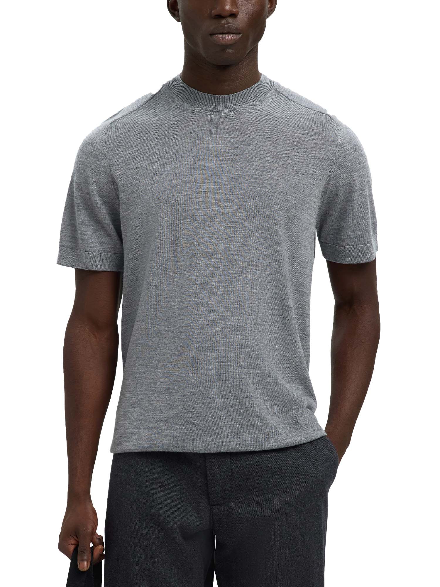 T-shirt Grigio Selected Homme Black