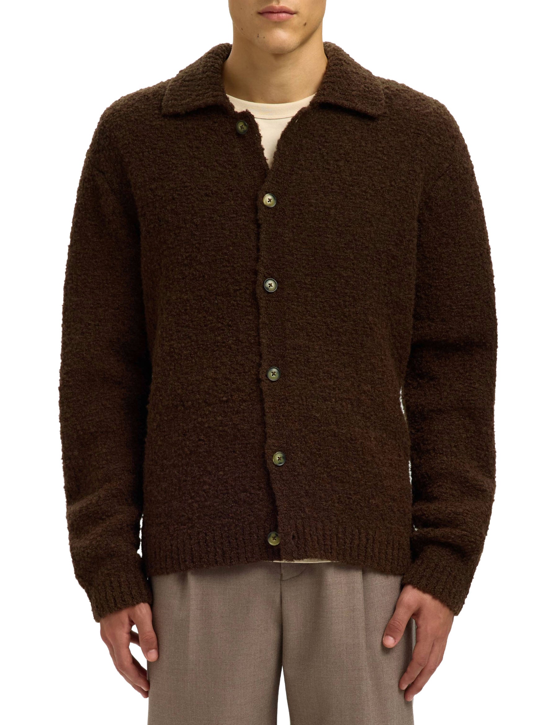 Cardigan Marrone Selected Homme Black