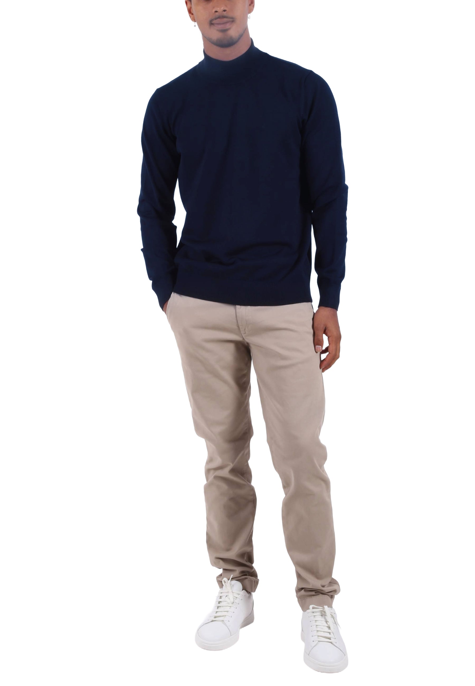 Maglia a collo alto Blu Navigare