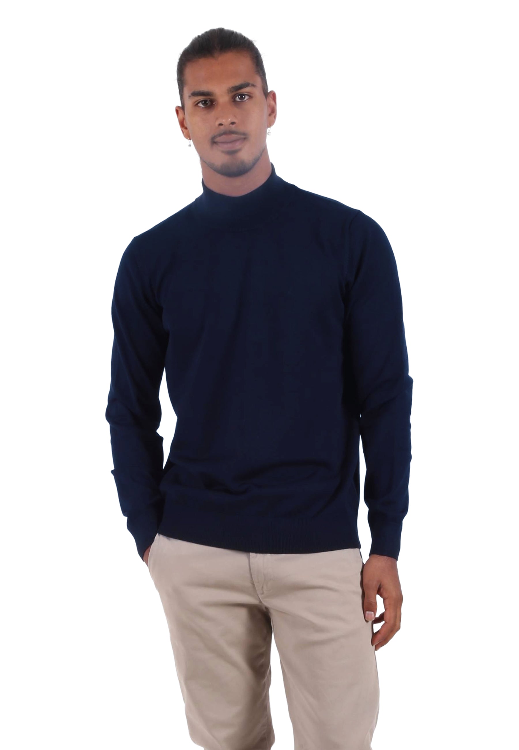 Maglia a collo alto Blu Navigare