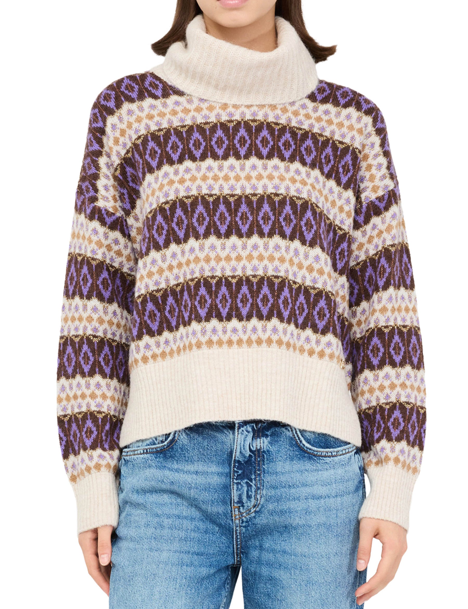 Maglia a collo alto Beige Liu-jo