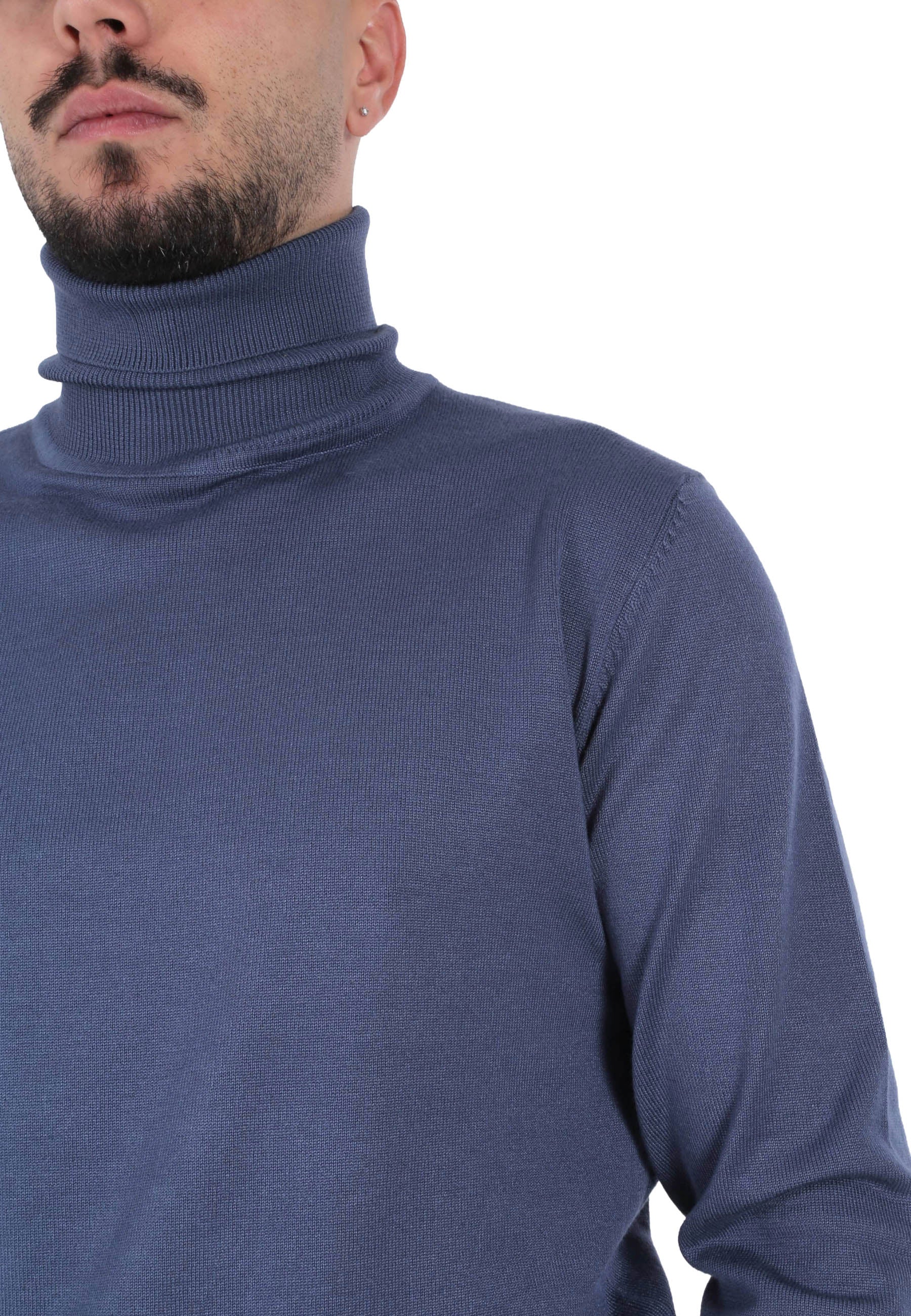 Maglia a collo alto Blu Chiaro Sseinse