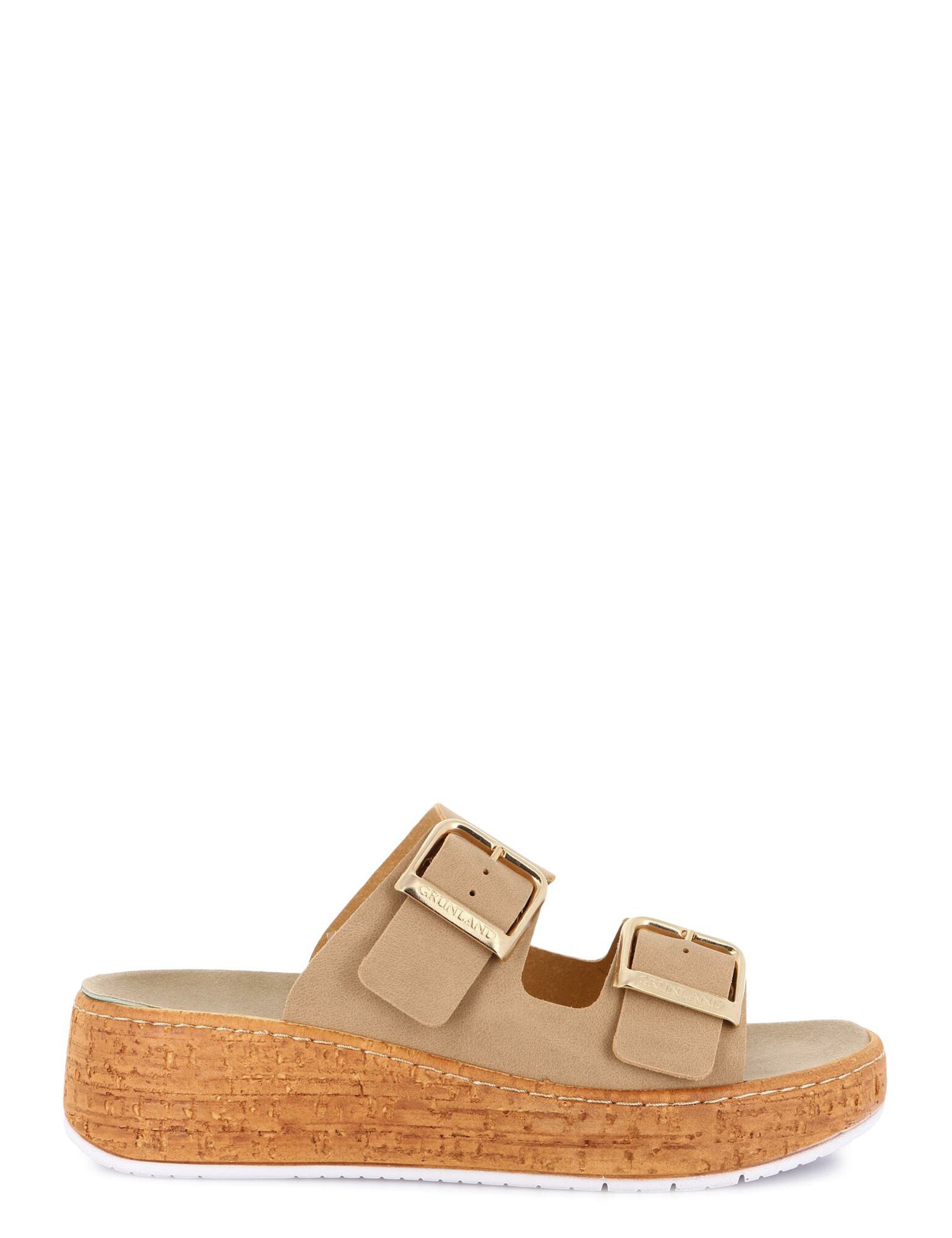 Sandali zeppa Beige Grunland