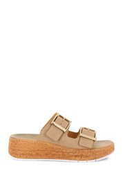 Sandali zeppa Beige Grunland