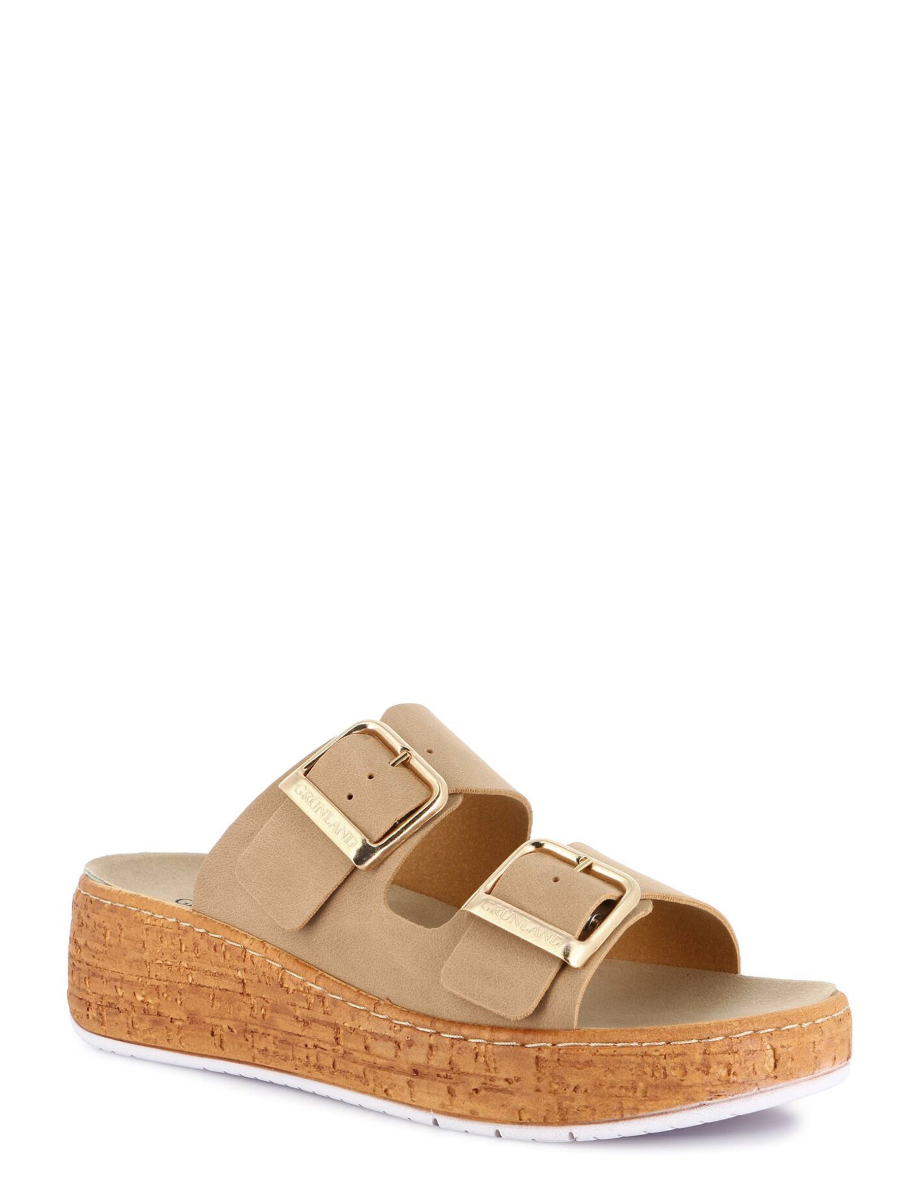 Sandali zeppa Beige Grunland