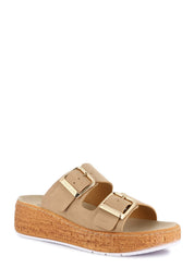 Sandali zeppa Beige Grunland