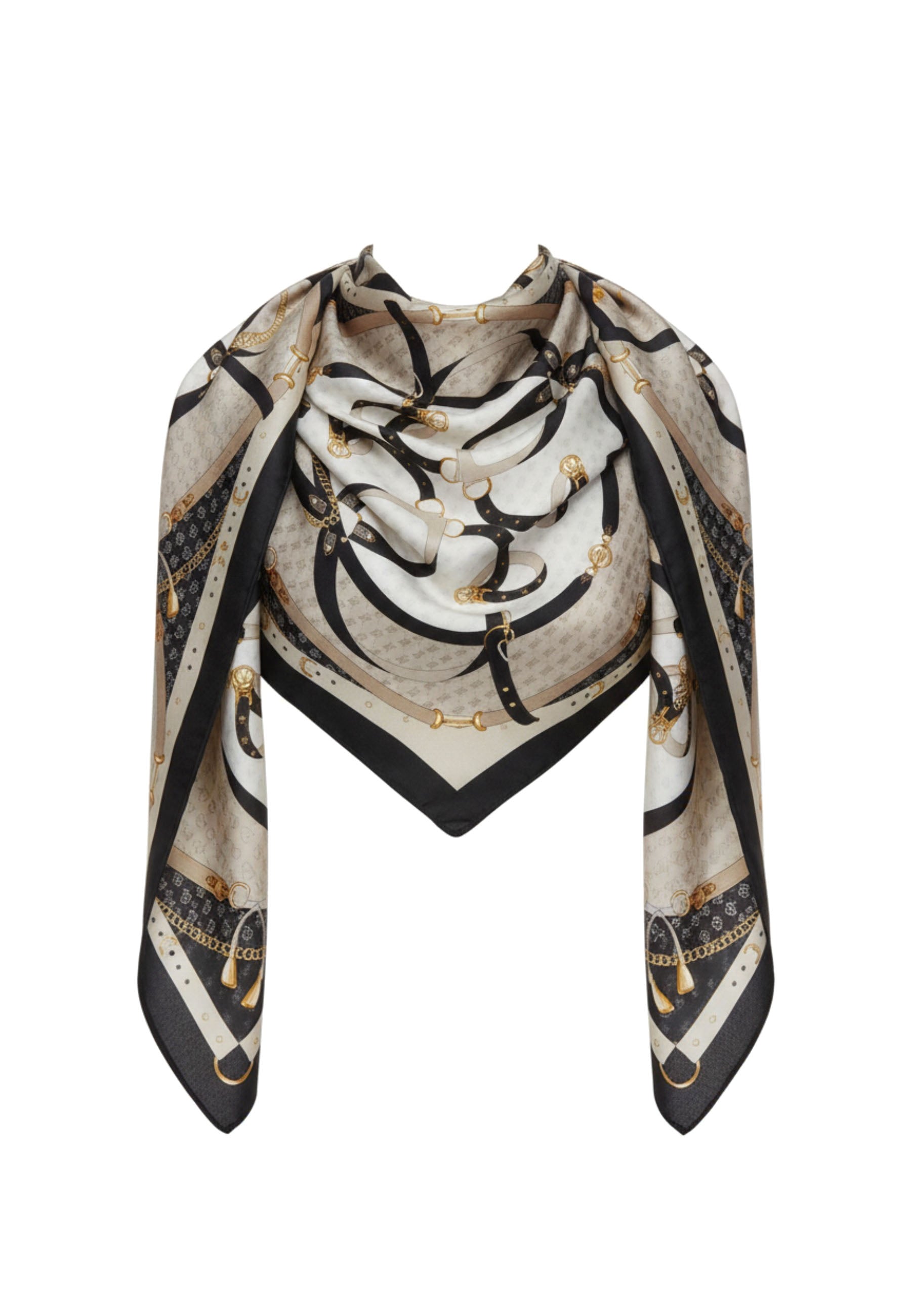 Foulard Nero Beige Guess