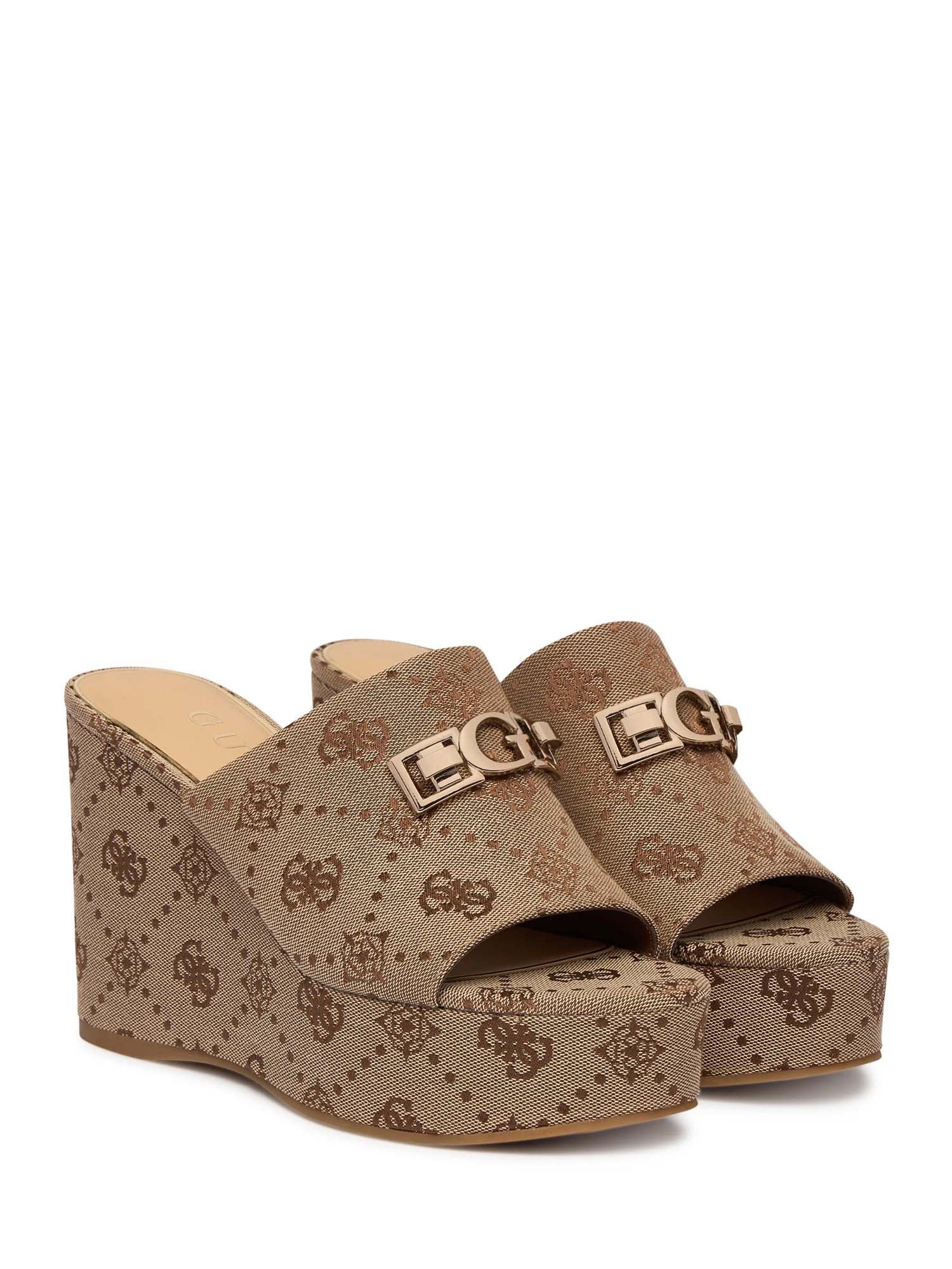 Sandali zeppa Marrone Guess