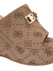 Sandali zeppa Marrone Guess