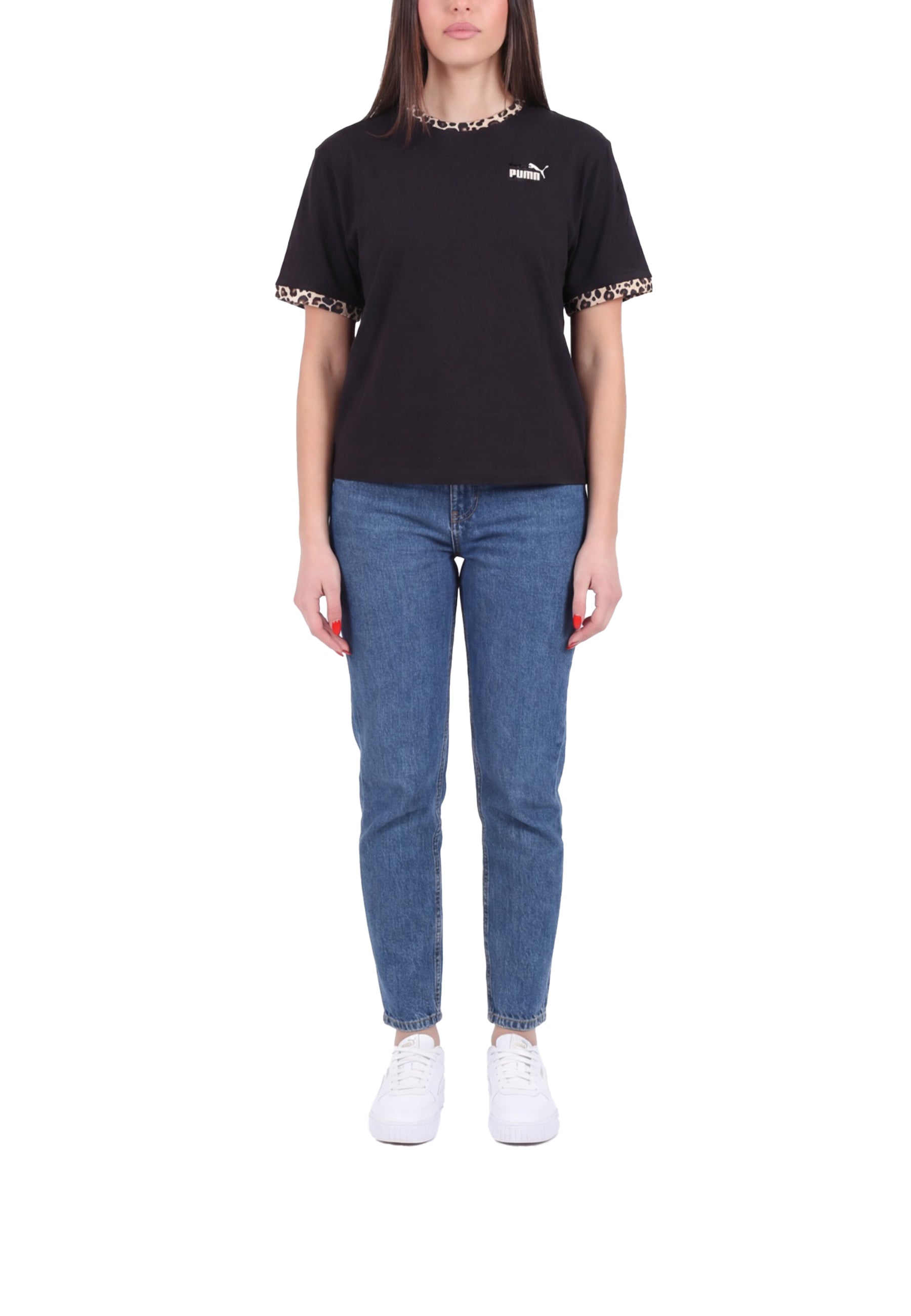 T-shirt Nero Marrone Puma