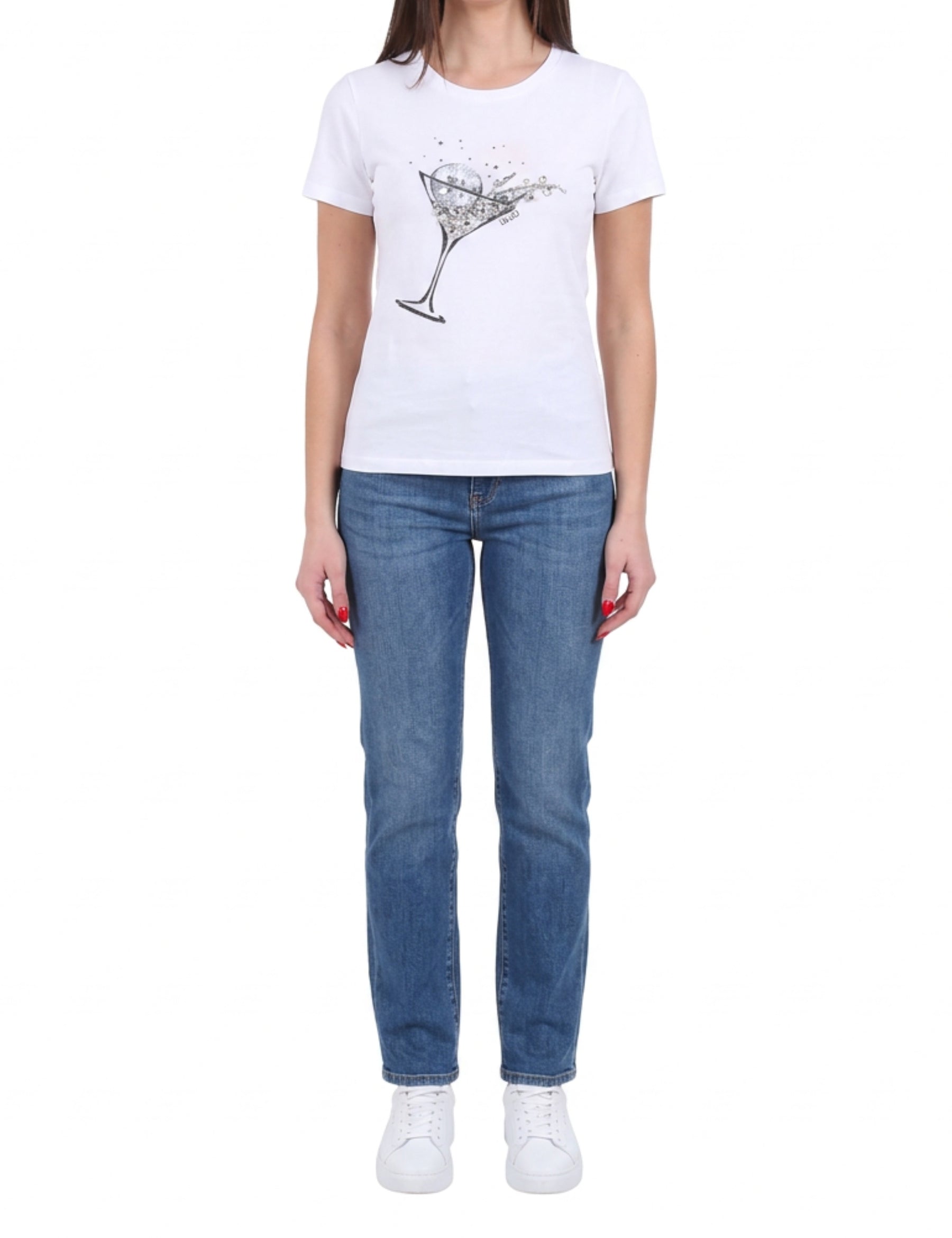T-shirt Bianco Nero Liu-jo