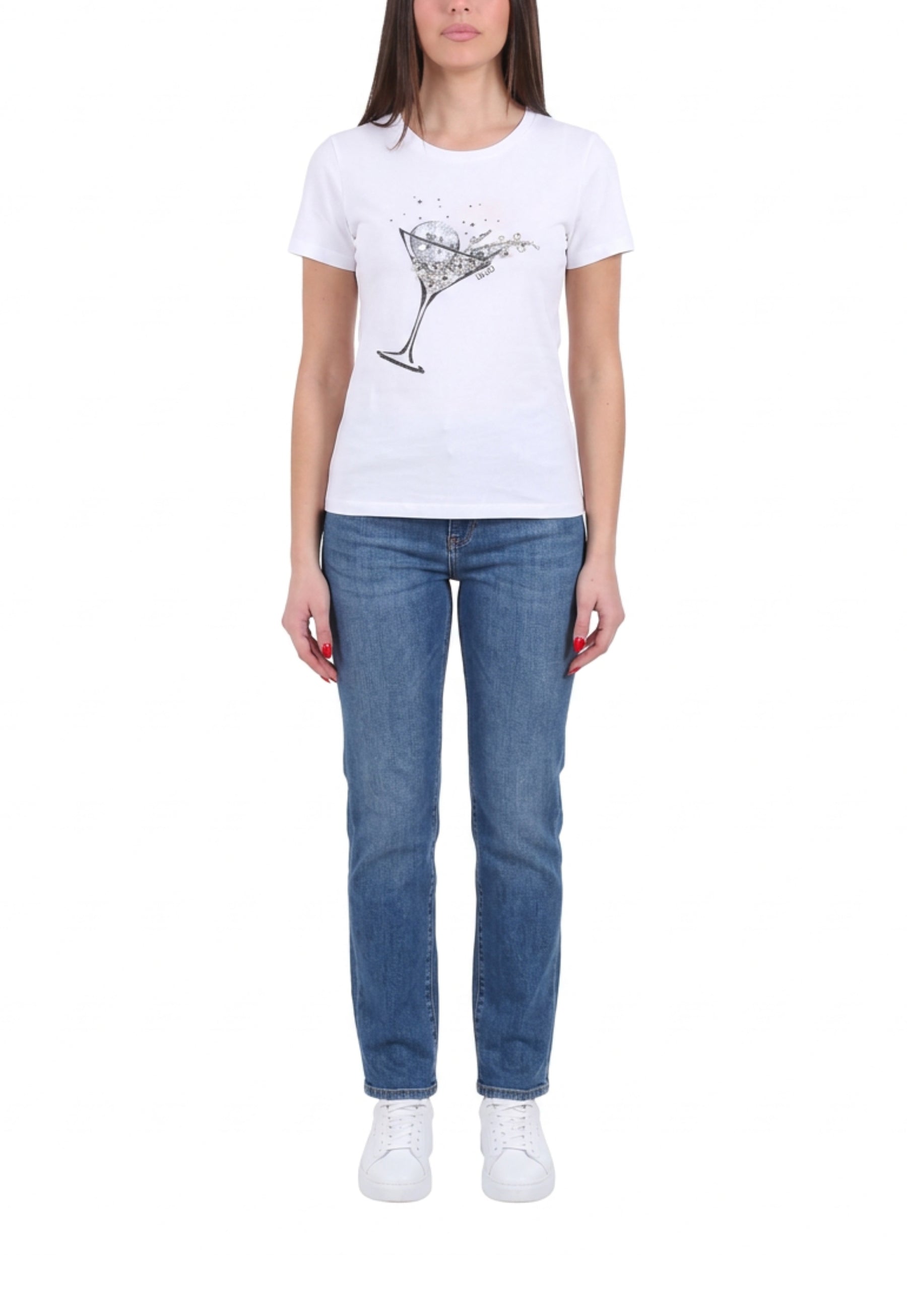 T-shirt Bianco Nero Liu-jo