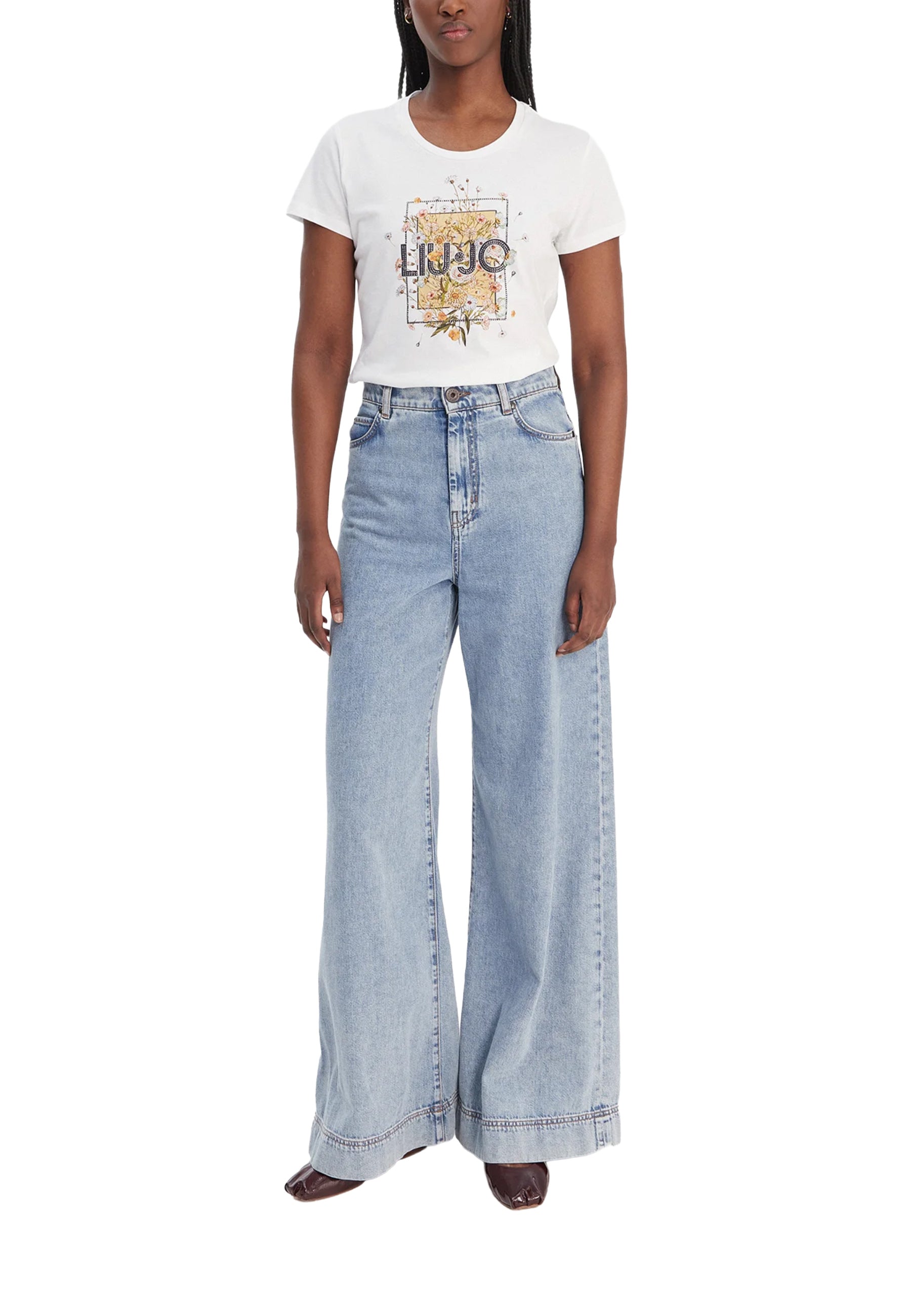T-shirt Bianco Giallo Liu-jo