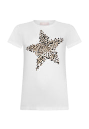 T-shirt Bianco Marrone Liu-jo