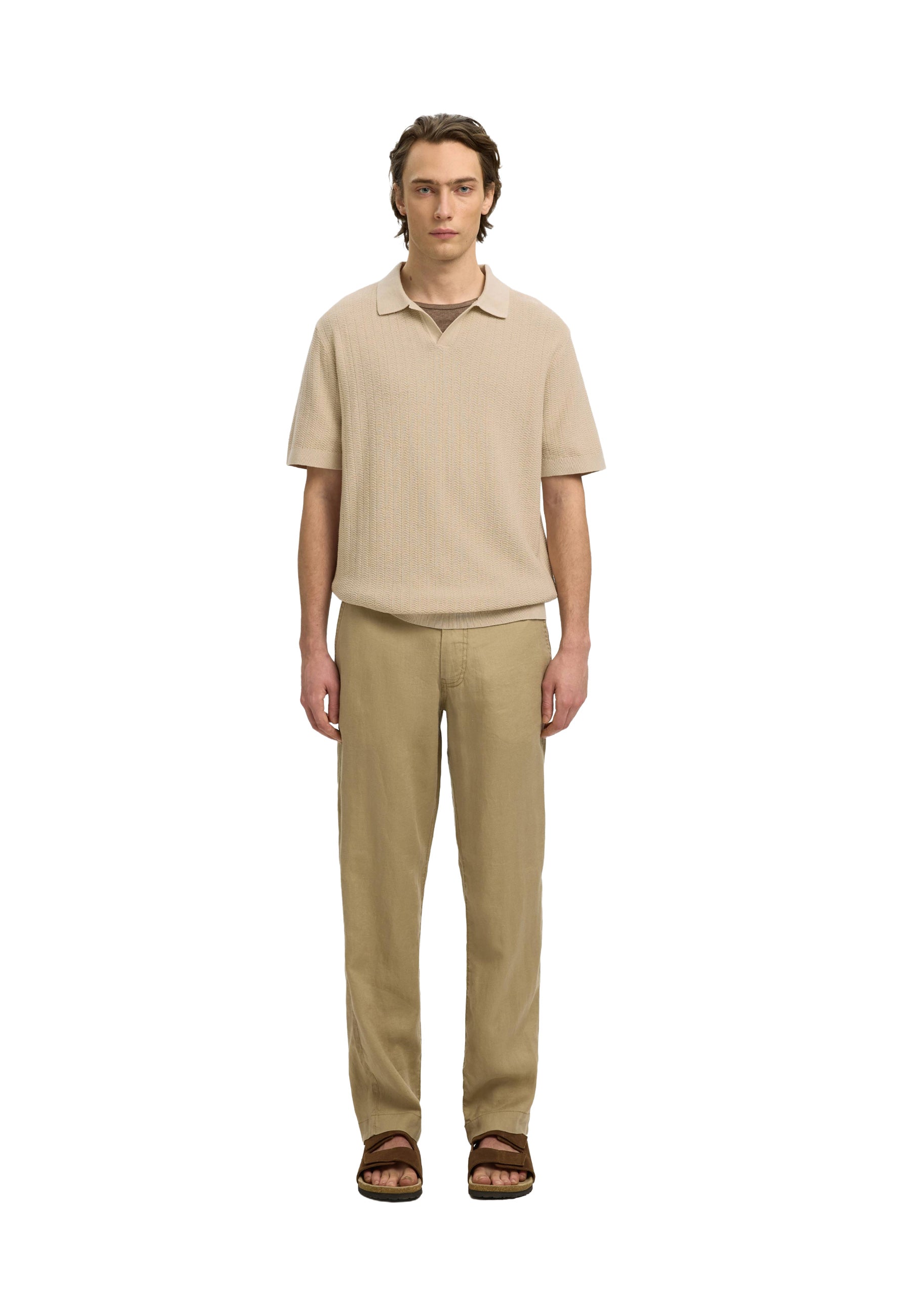 Polo Beige Selected Homme Black