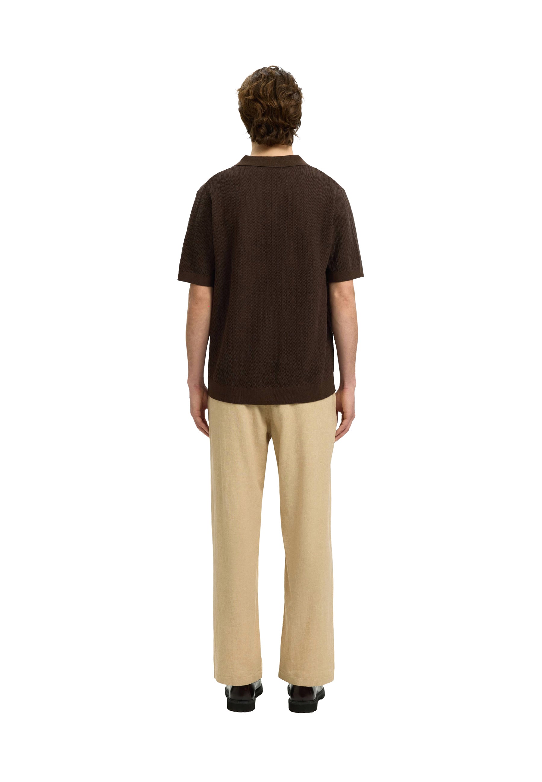 Polo Marrone Selected Homme Black