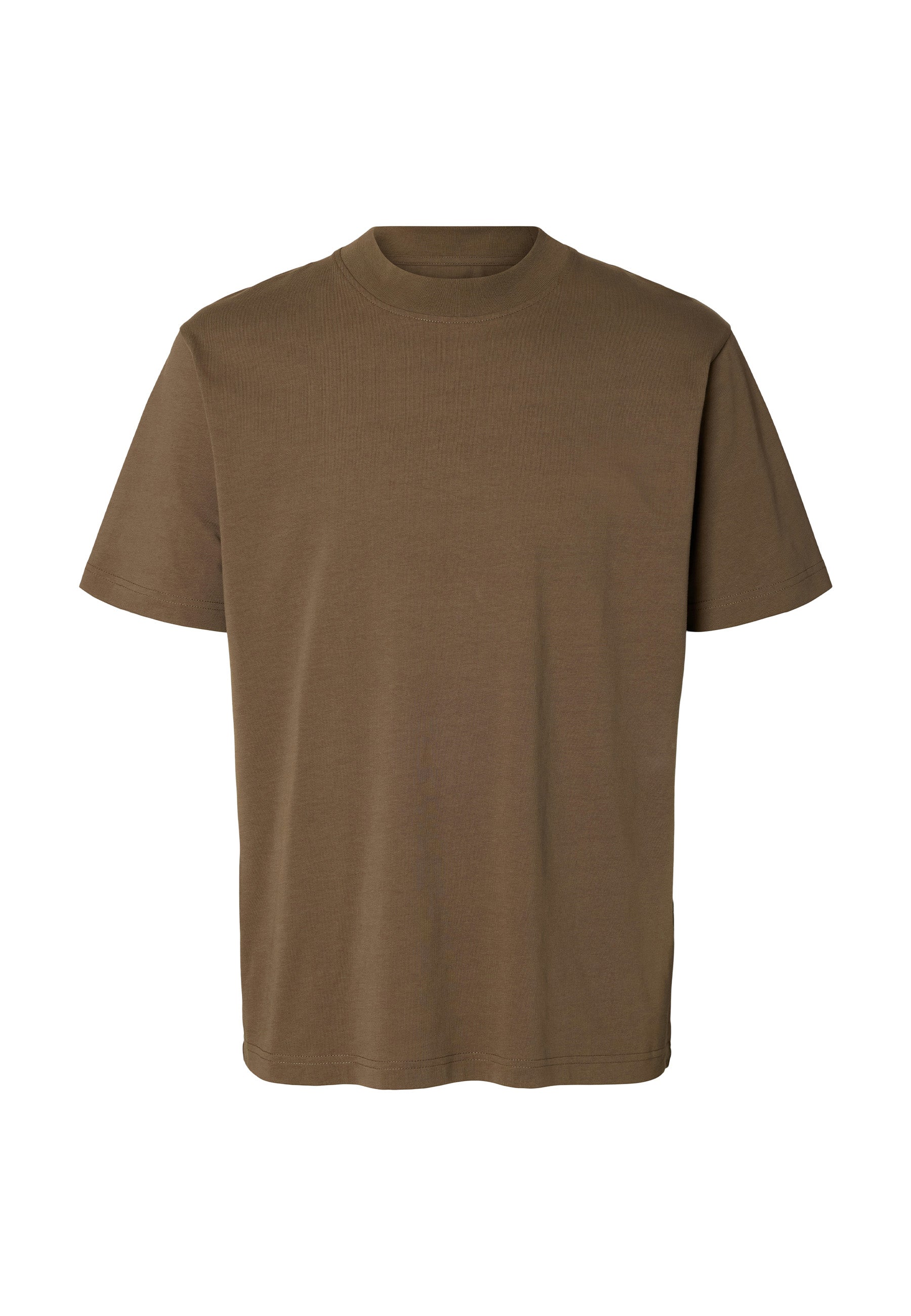 T-shirt Marrone Selected Homme Black