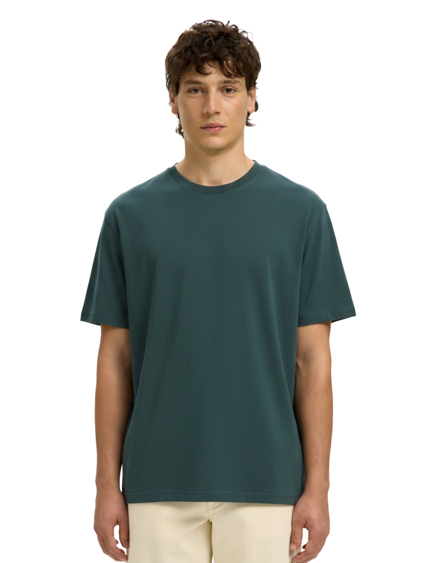 T-shirt Verde Selected Homme Black