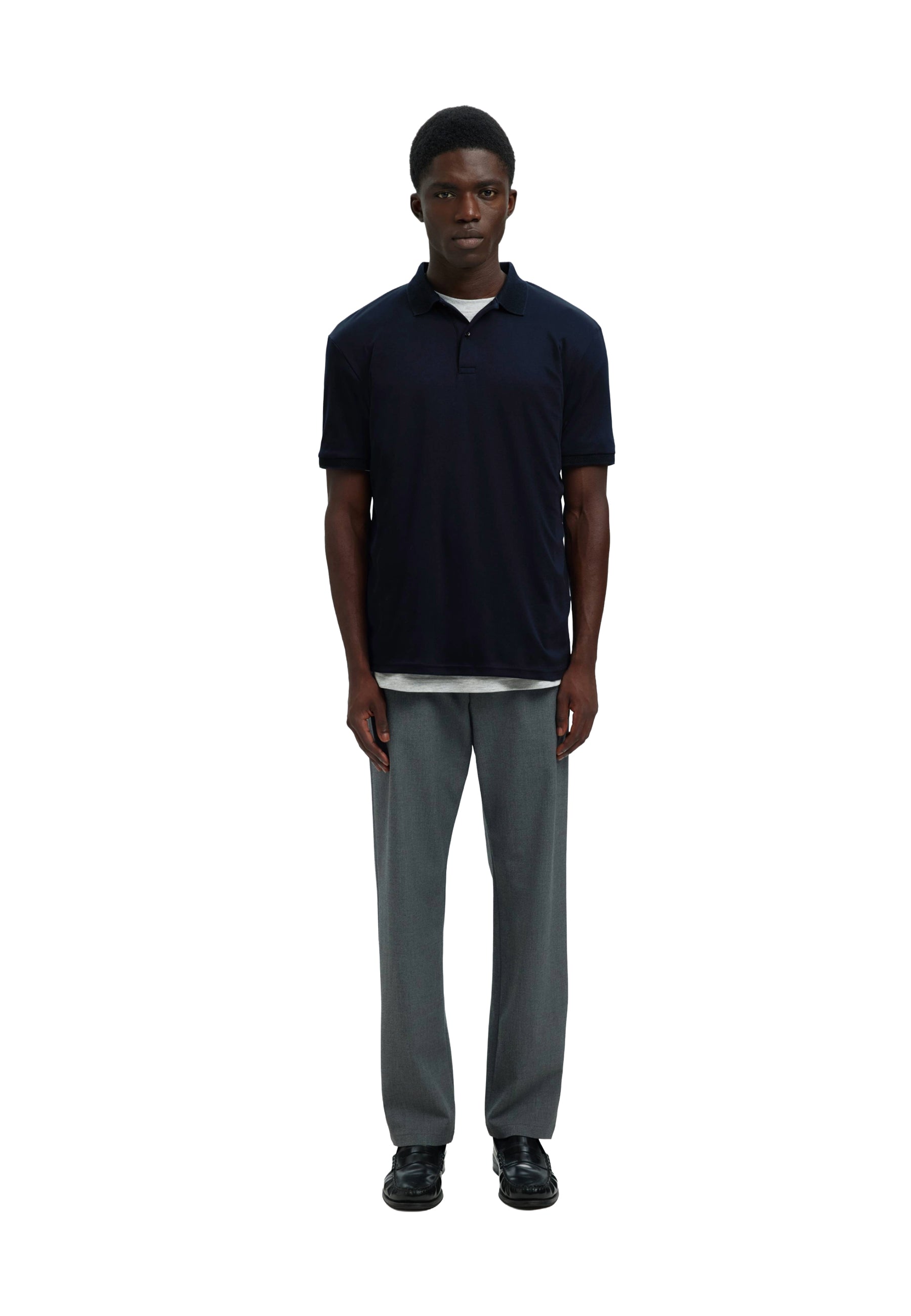 Polo Blu Selected Homme Black