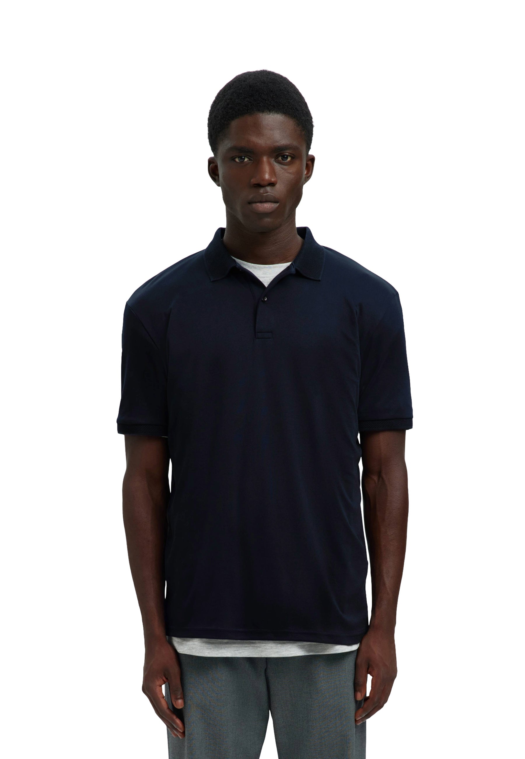 Polo Blu Selected Homme Black