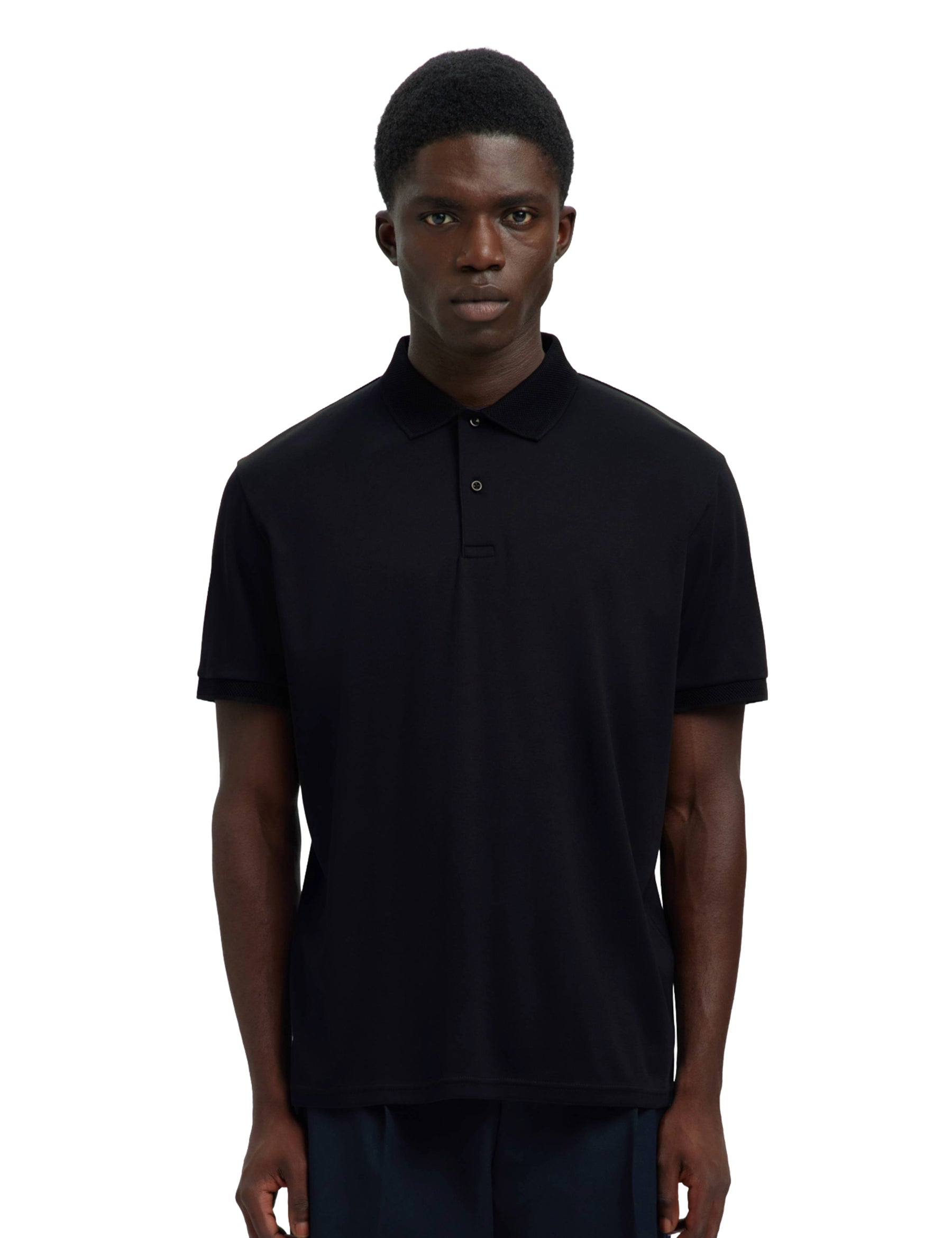 Polo Nero Selected Homme Black