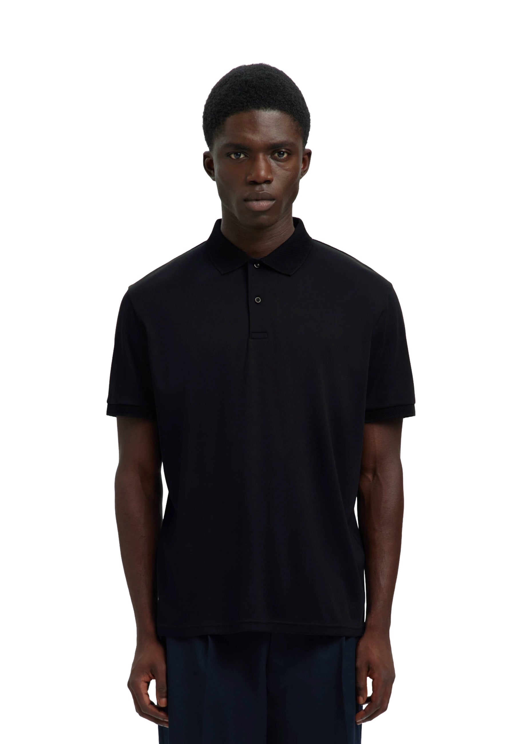 Polo Nero Selected Homme Black