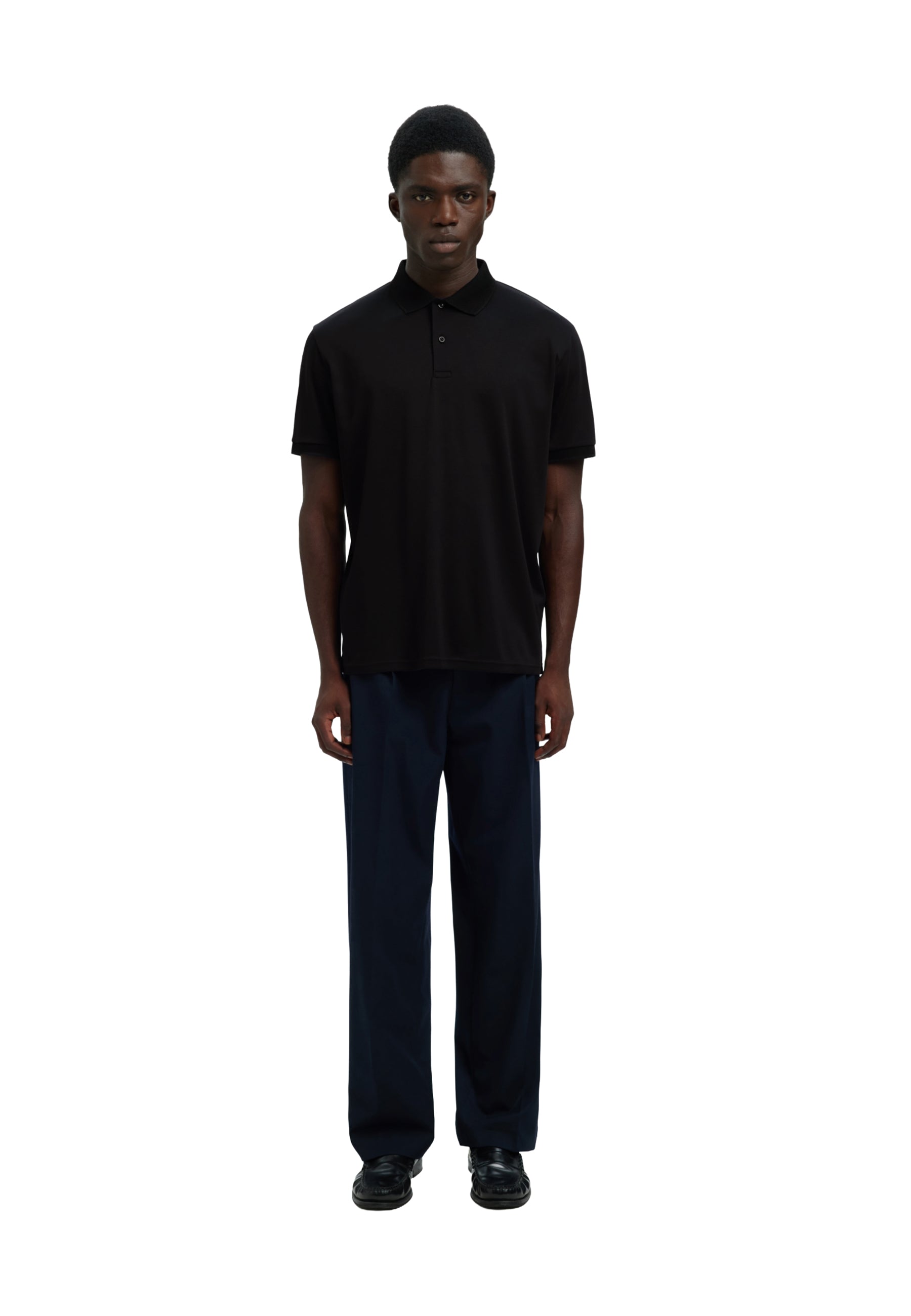 Polo Nero Selected Homme Black