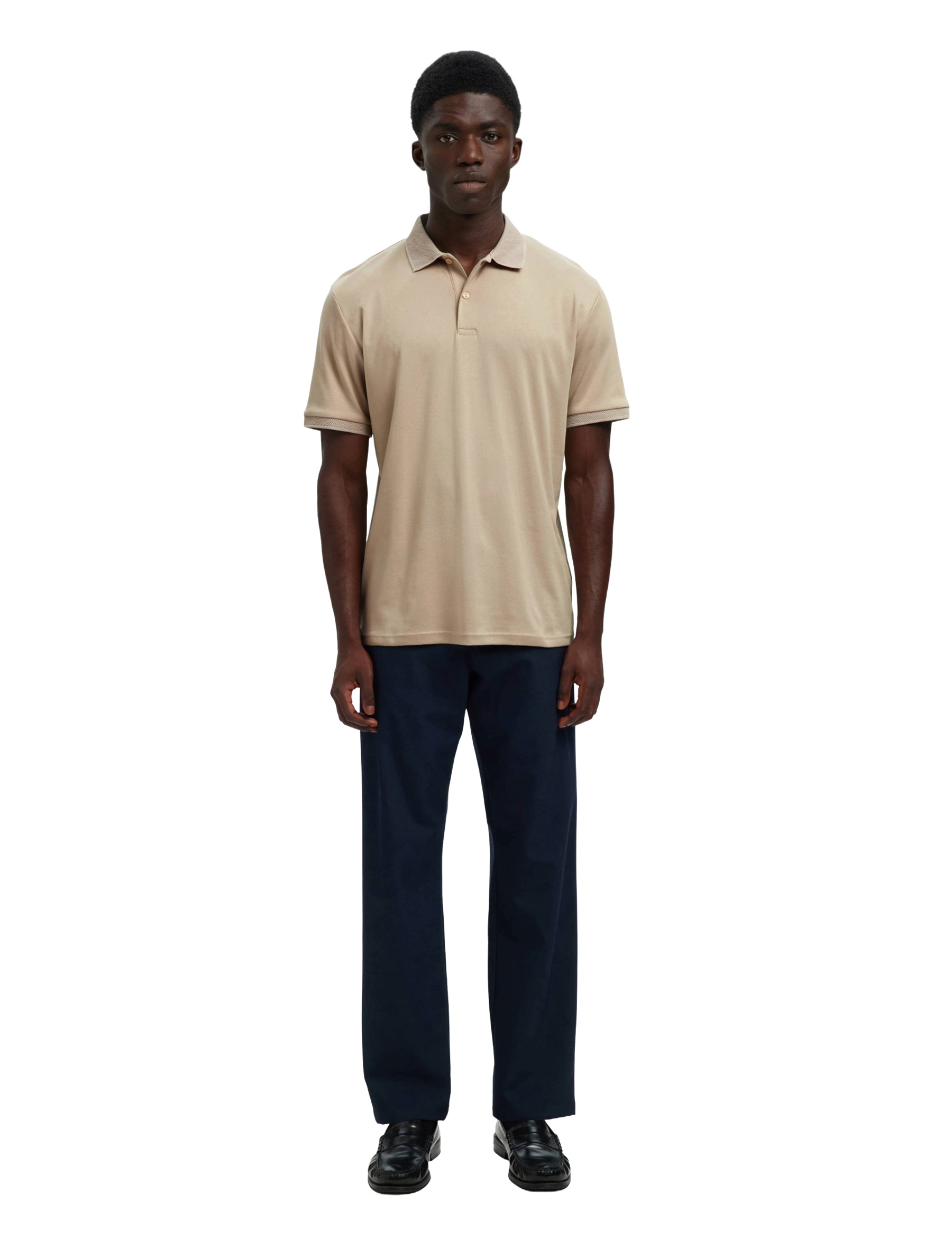Polo Beige Selected Homme Black