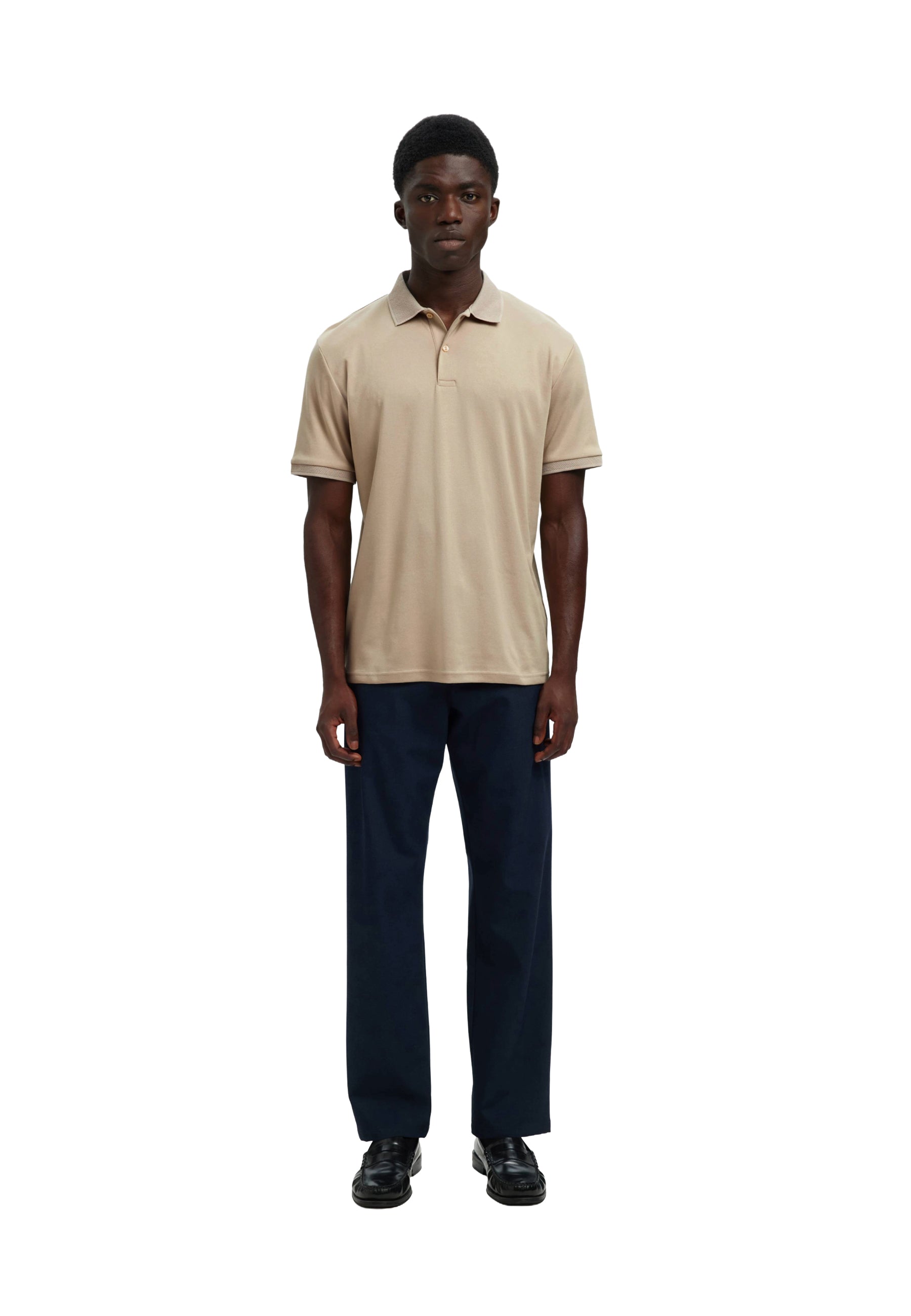 Polo Beige Selected Homme Black