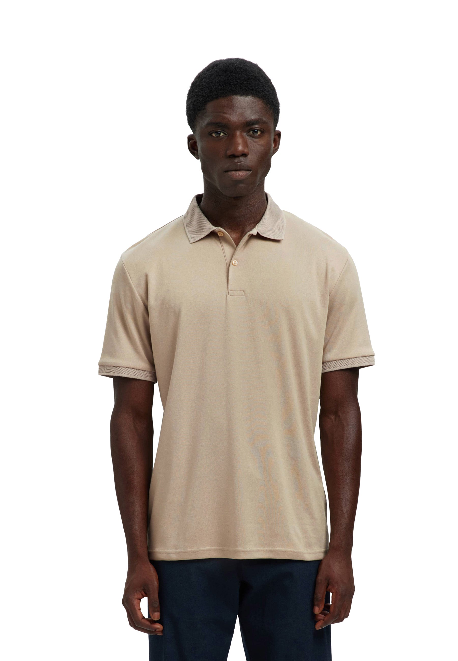 Polo Beige Selected Homme Black