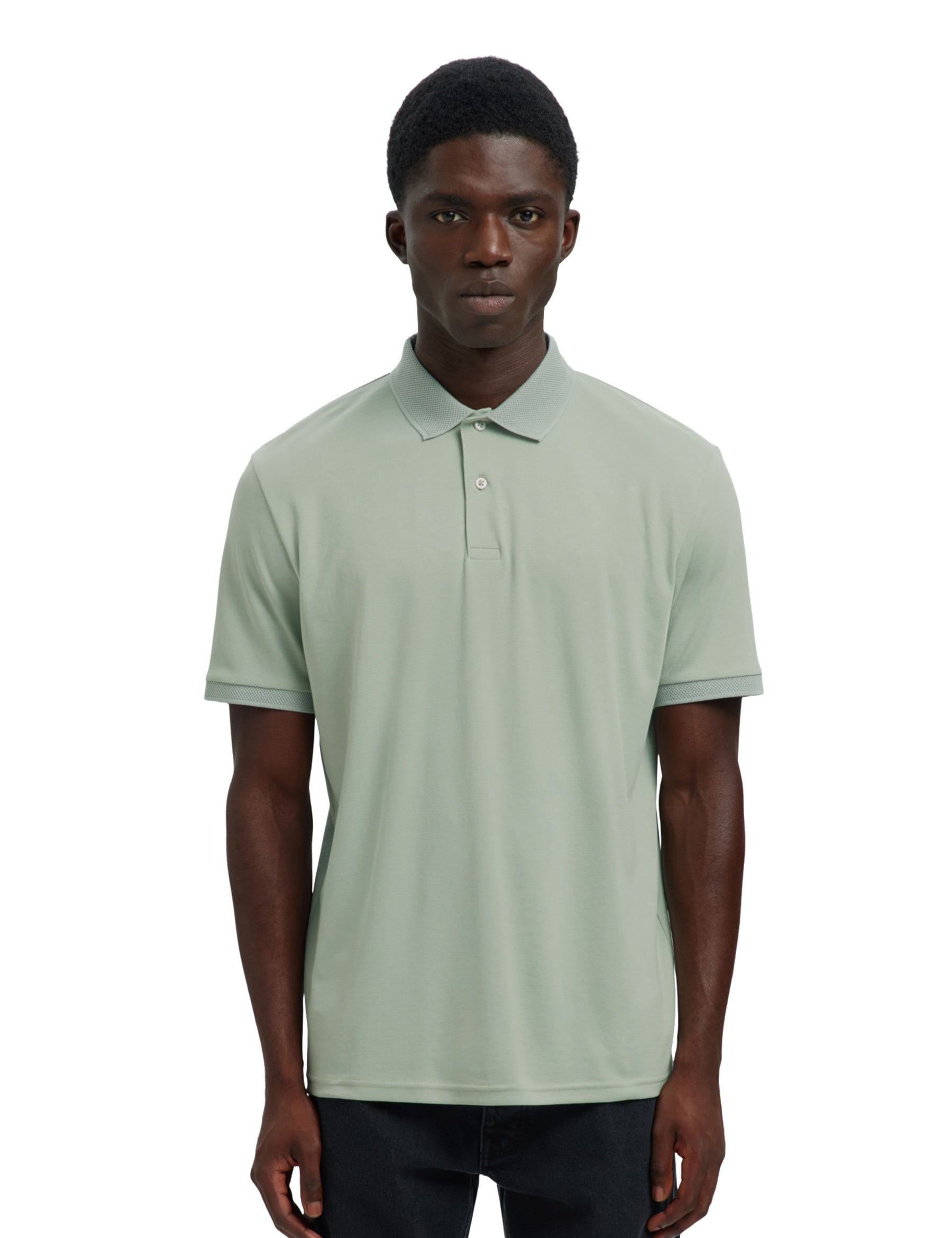 Polo Verde Selected Homme Black